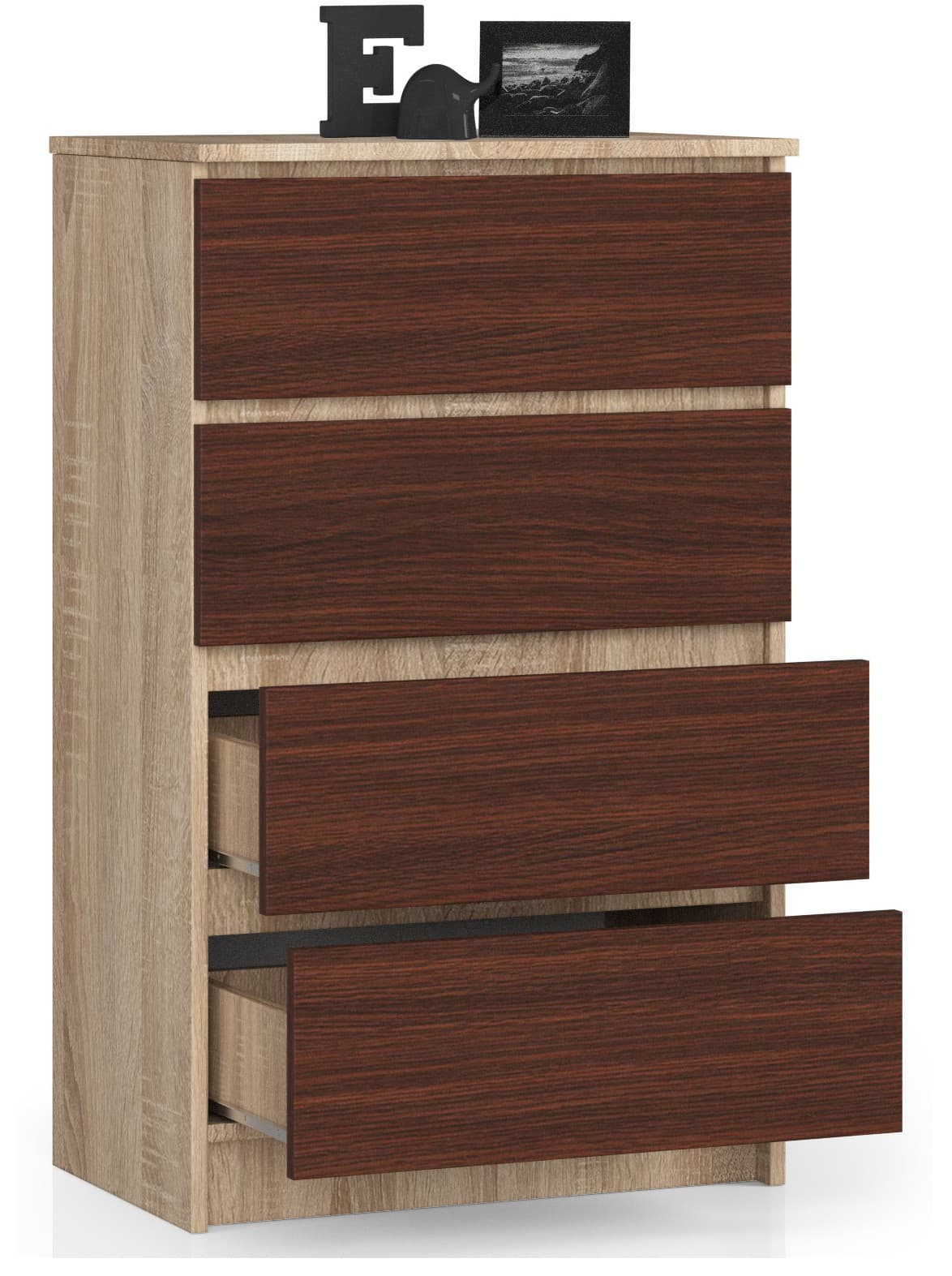 

KOMODA K 60 cm 4 SZUFLADY SONOMA / WENGE
