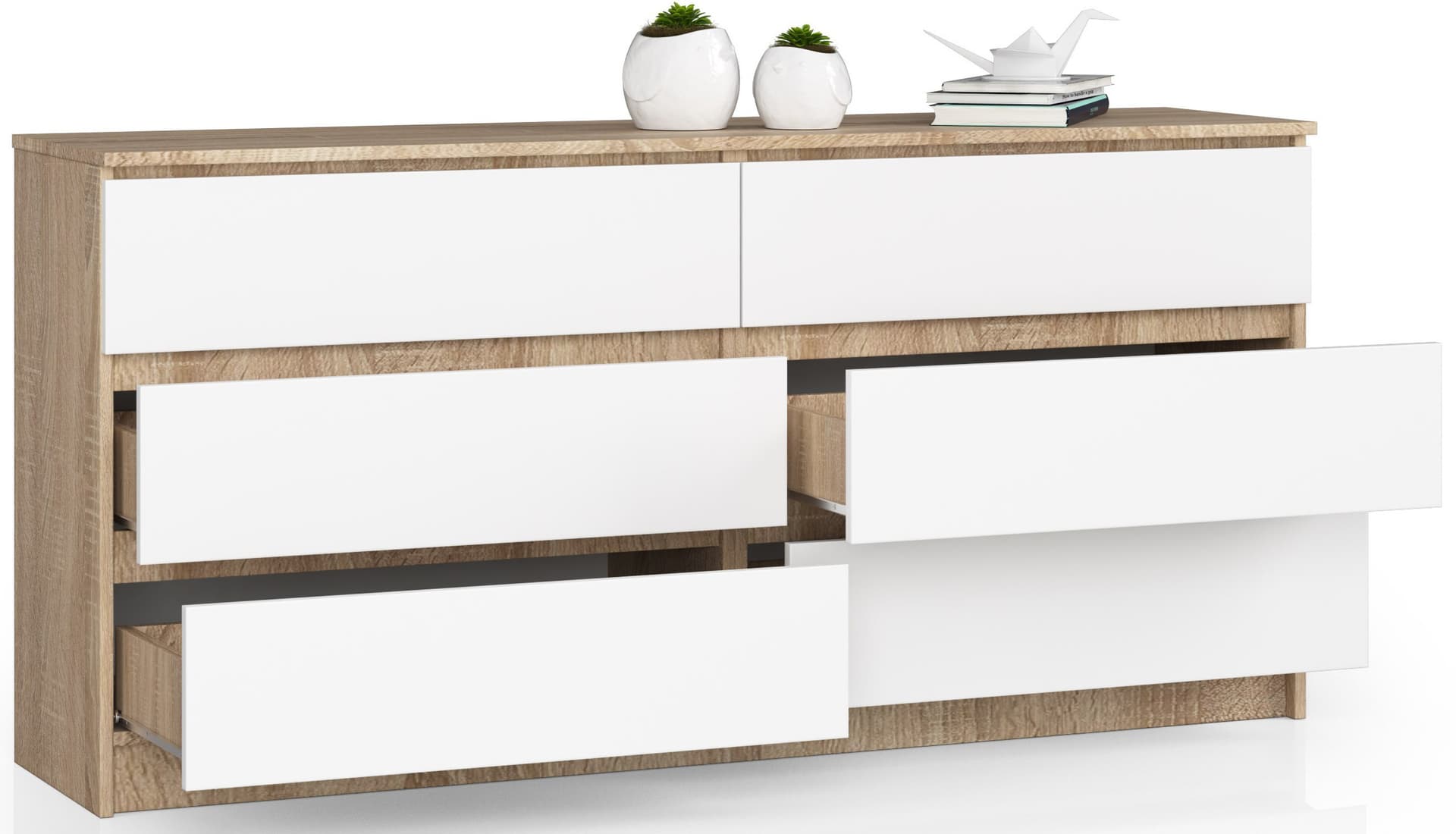 

KOMODA K160 6SZ CLP DĄB SONOMA / BIAŁY
