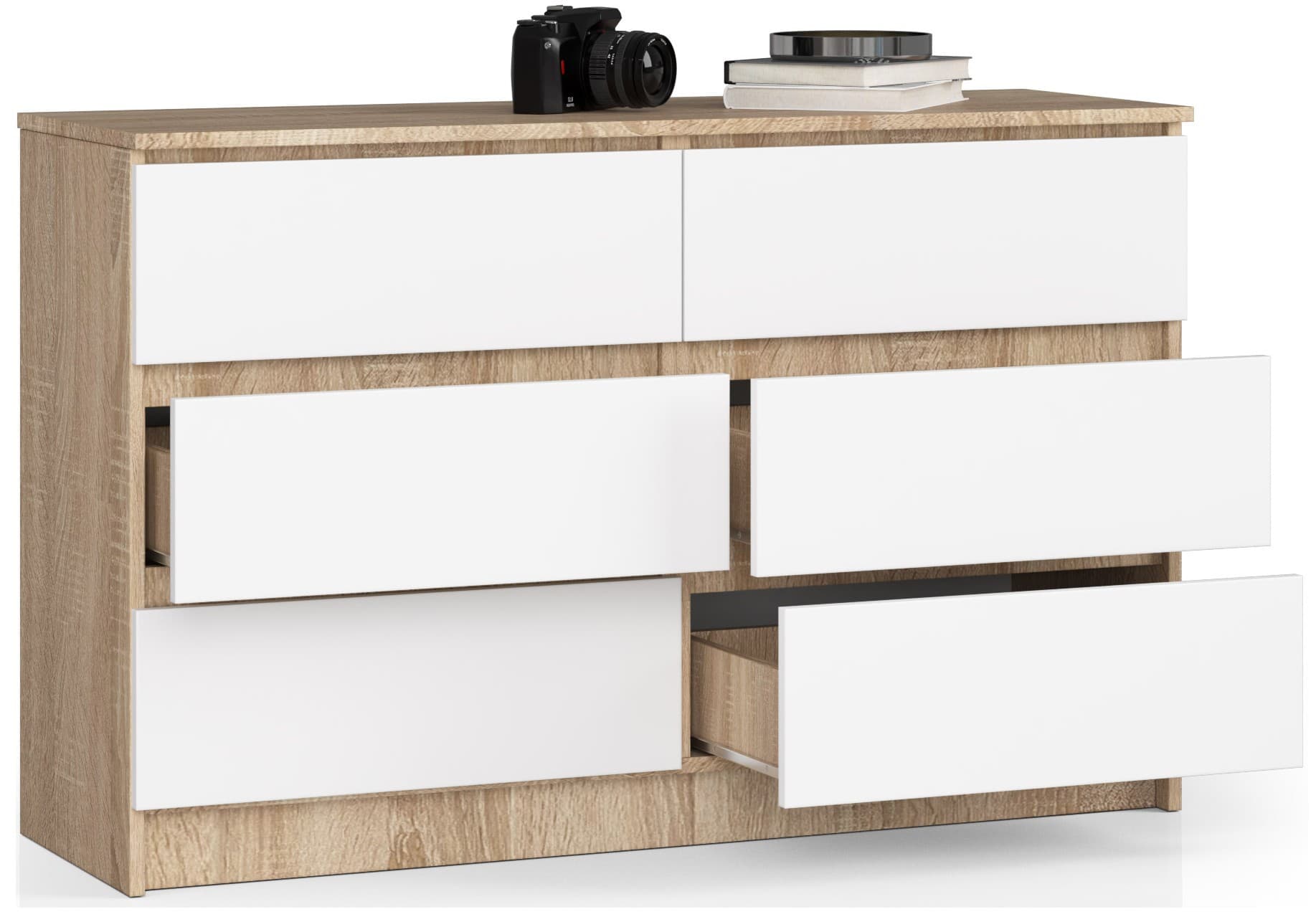 

KOMODA K120 6SZ CLP DĄB SONOMA / BIAŁY