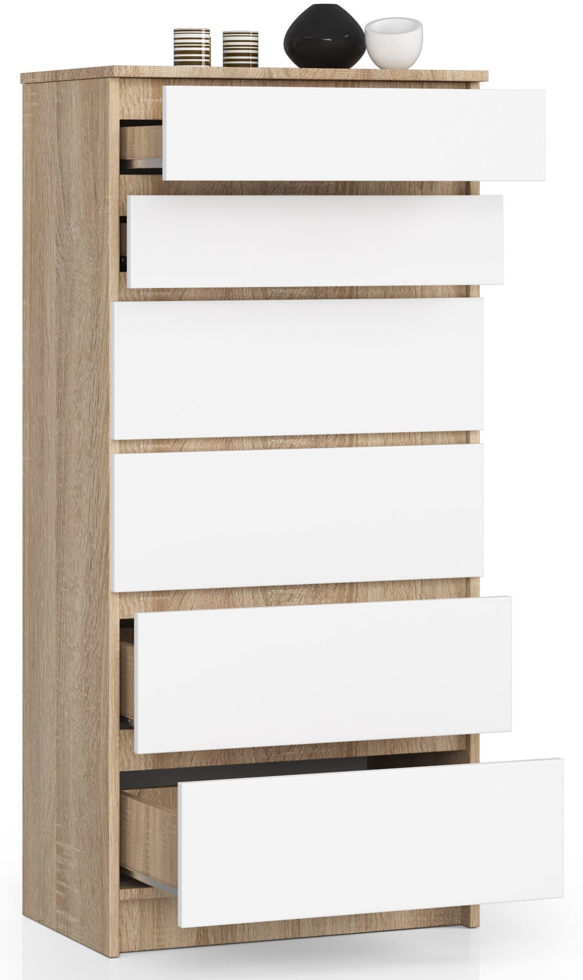 

KOMODA K60 6SZ CLP DĄB SONOMA / BIAŁA