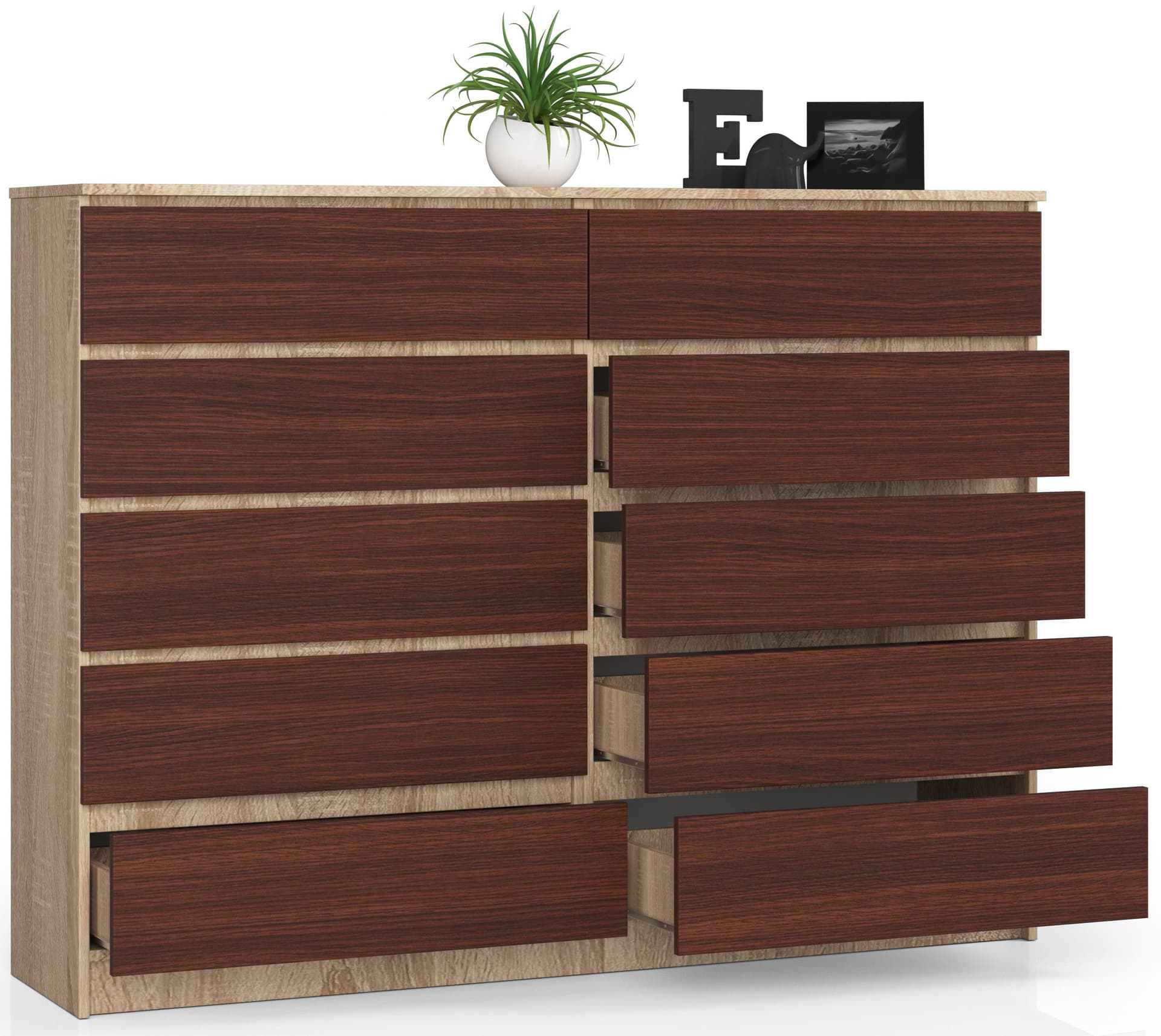 

KOMODA K160 10SZ CLP DĄB SONOMA / WENGE