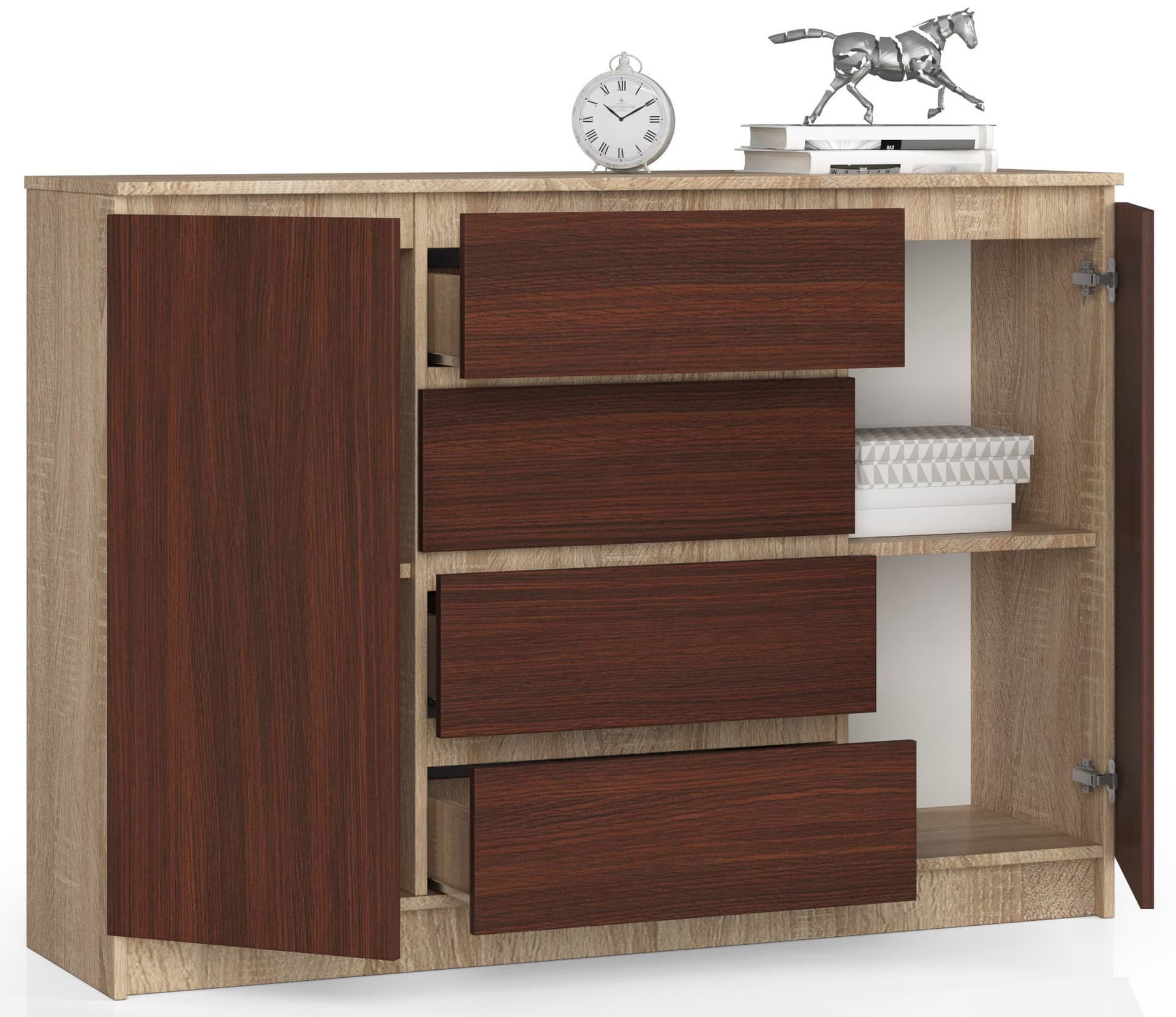 

KOMODA K140 2D 4SZ CLP DĄB SONOMA / WENGE