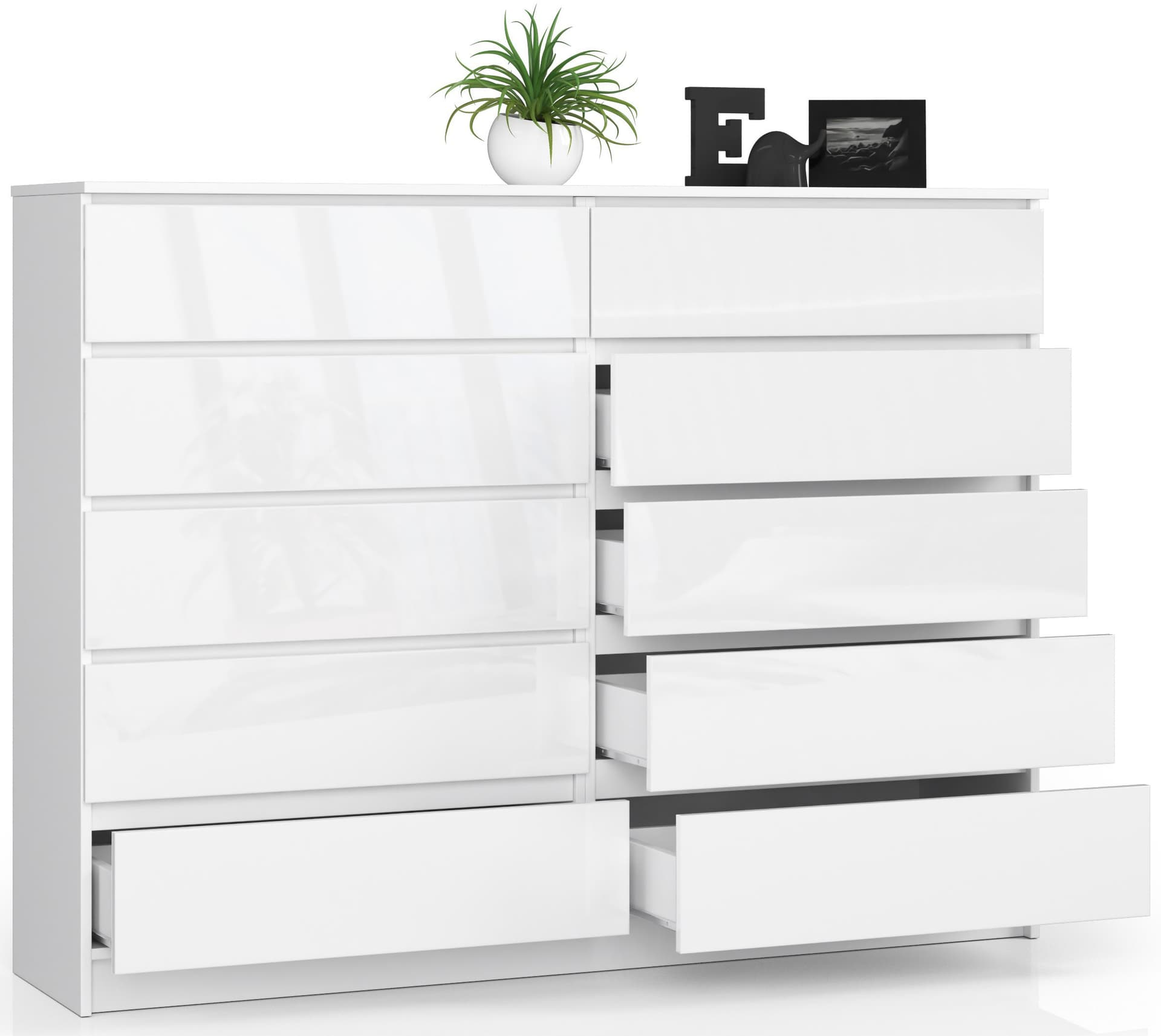 

KOMODA K160 10SZ CLP BIAŁY POŁYSK
