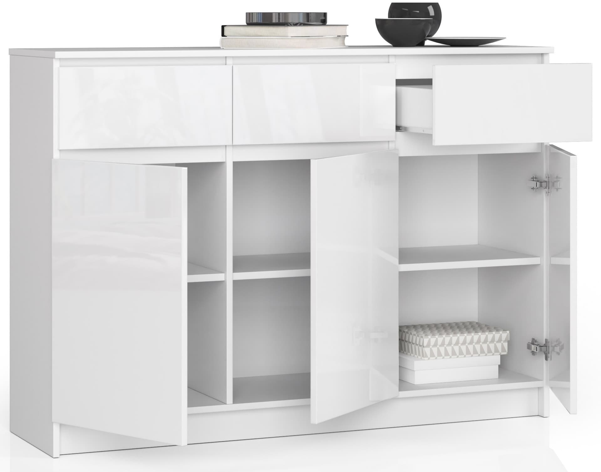 

KOMODA K140 3D 3SZ CLP BIAŁY POŁYSK