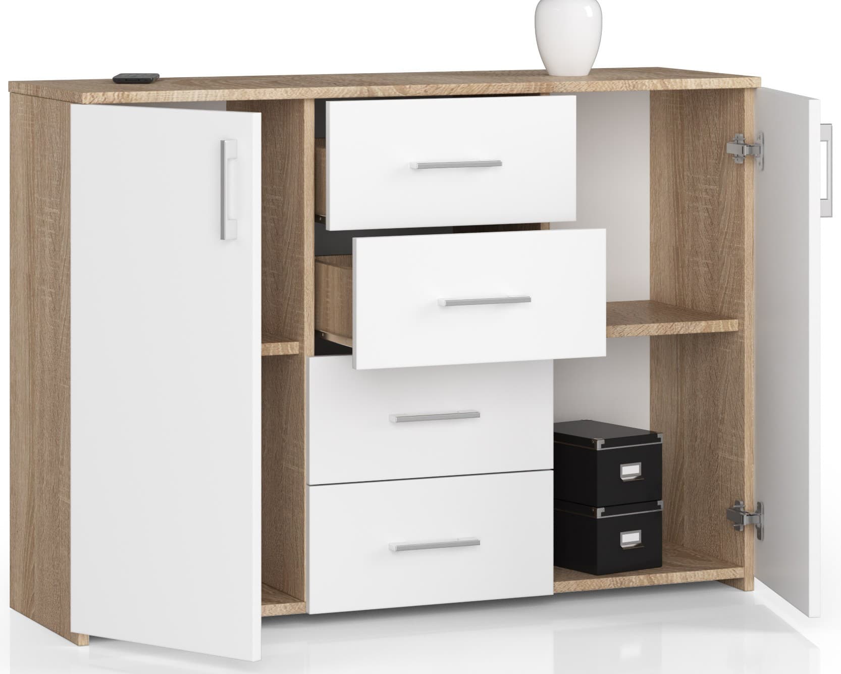 

KOMODA K45 DĄB SONOMA / BIAŁY