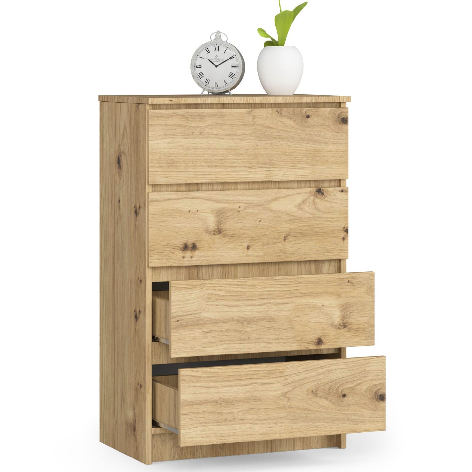 

Komoda do salonu K 60 cm 4 szuflady - dąb artisan