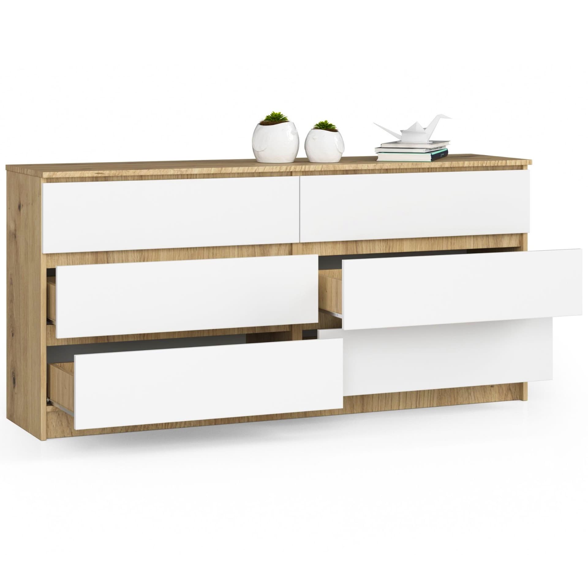 

KOMODA K160 6SZ CLP DĄB ARTISAN / BIAŁY