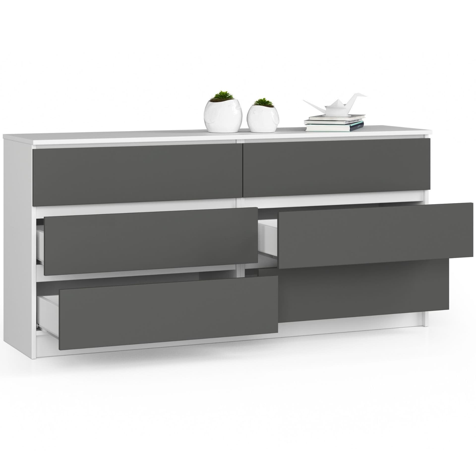 

KOMODA K160 6SZ CLP BIAŁY / SZARY