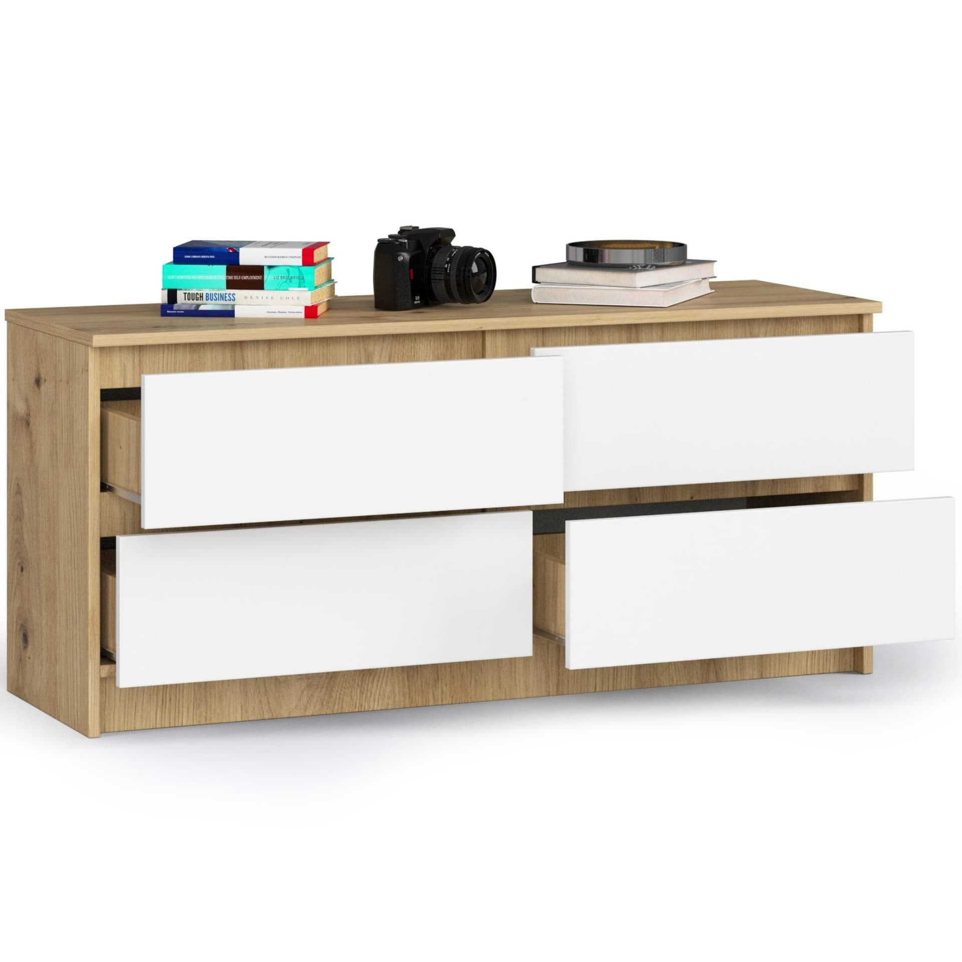 

KOMODA K120 4SZ CLP DĄB ARTISAN / BIAŁY