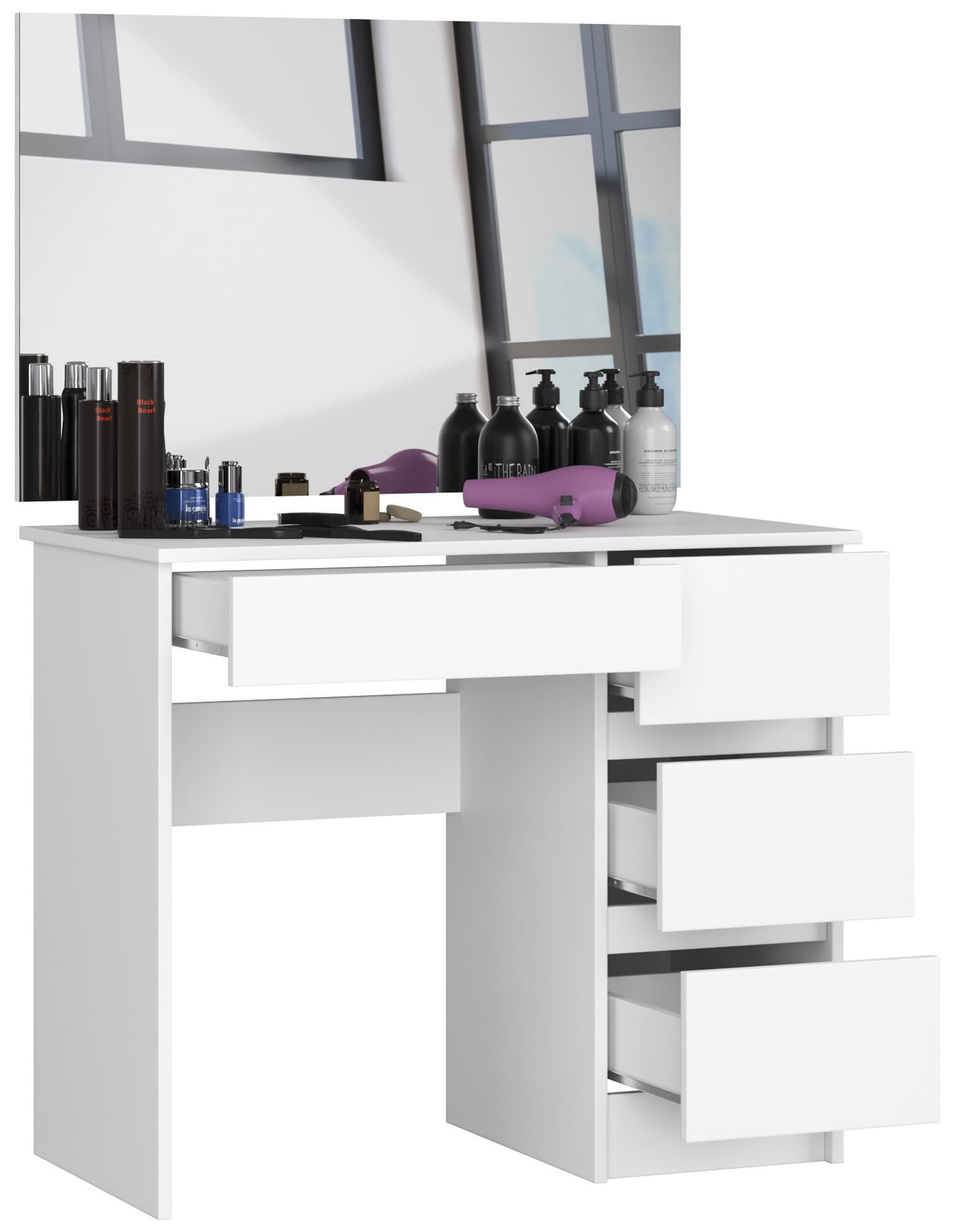

TOALETKA KOSMETYCZNA Z LUSTREM T-6/SL 900x600 PRAWA BIAŁA