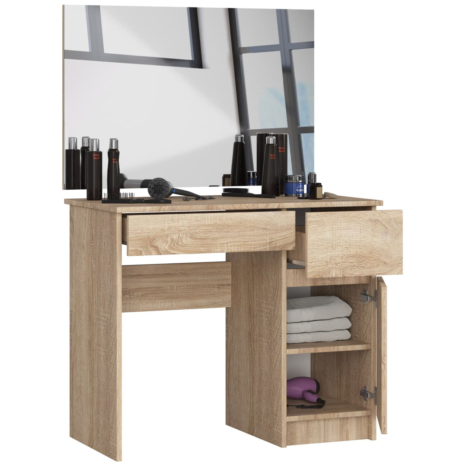 

Toaletka z lustrem CLP P-2/SL 900x600 PRAWA DĄB SONOMA