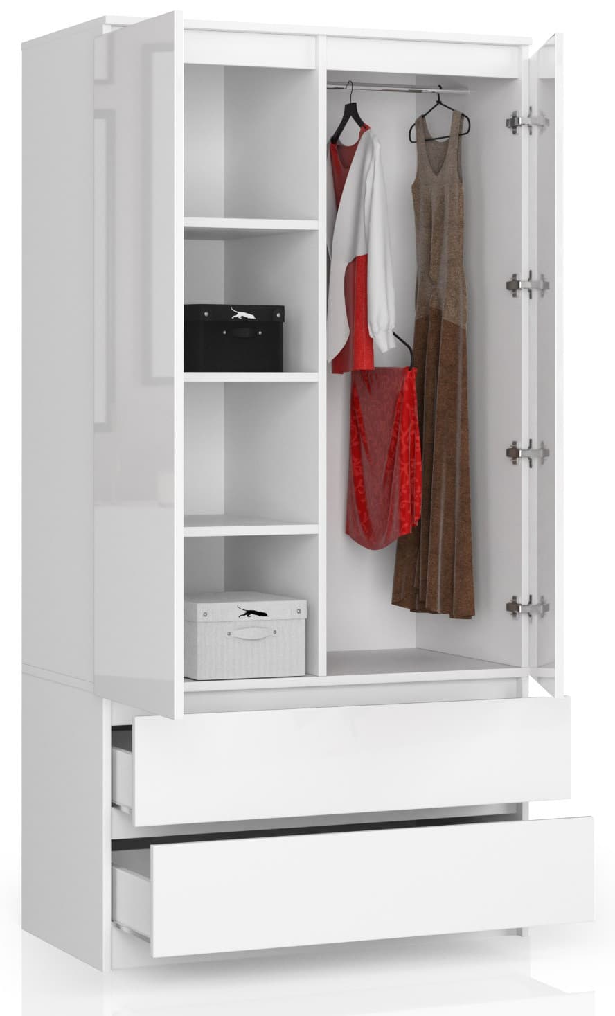 

SZAFA S90 2D 2SZ CLP BIAŁY POŁYSK