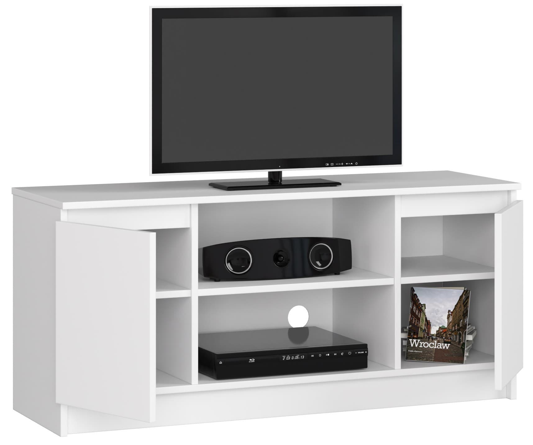 

SZAFKA RTV 120 cm 2D 1P BIAŁA
