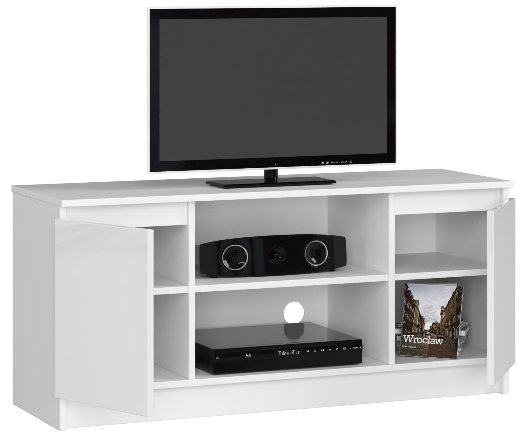 

SZAFKA RTV 120 cm 2D 1P BIAŁY AKRYL WYSOKI POŁYSK