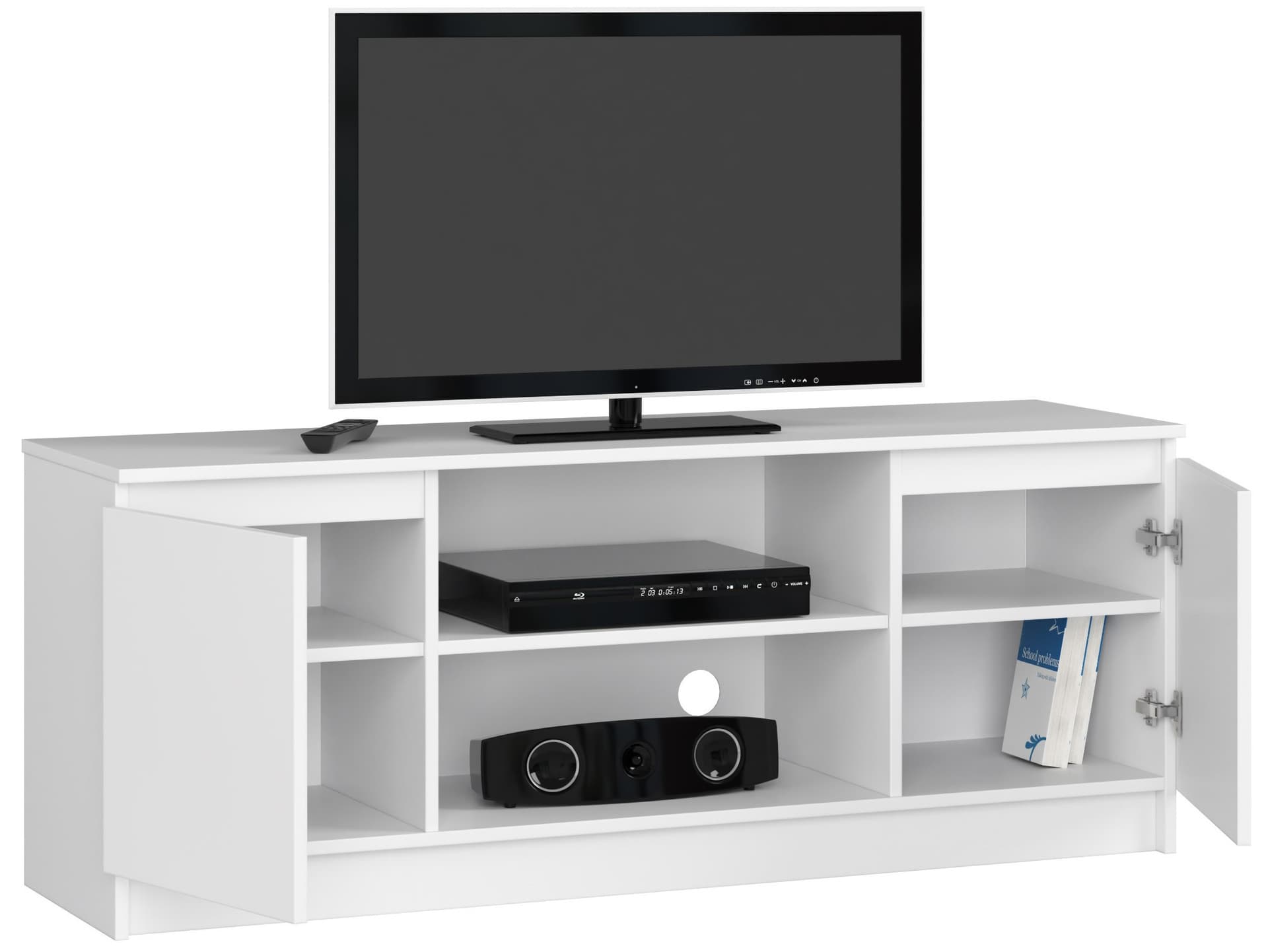

SZAFKA RTV 140 cm 2D 1P BIAŁA