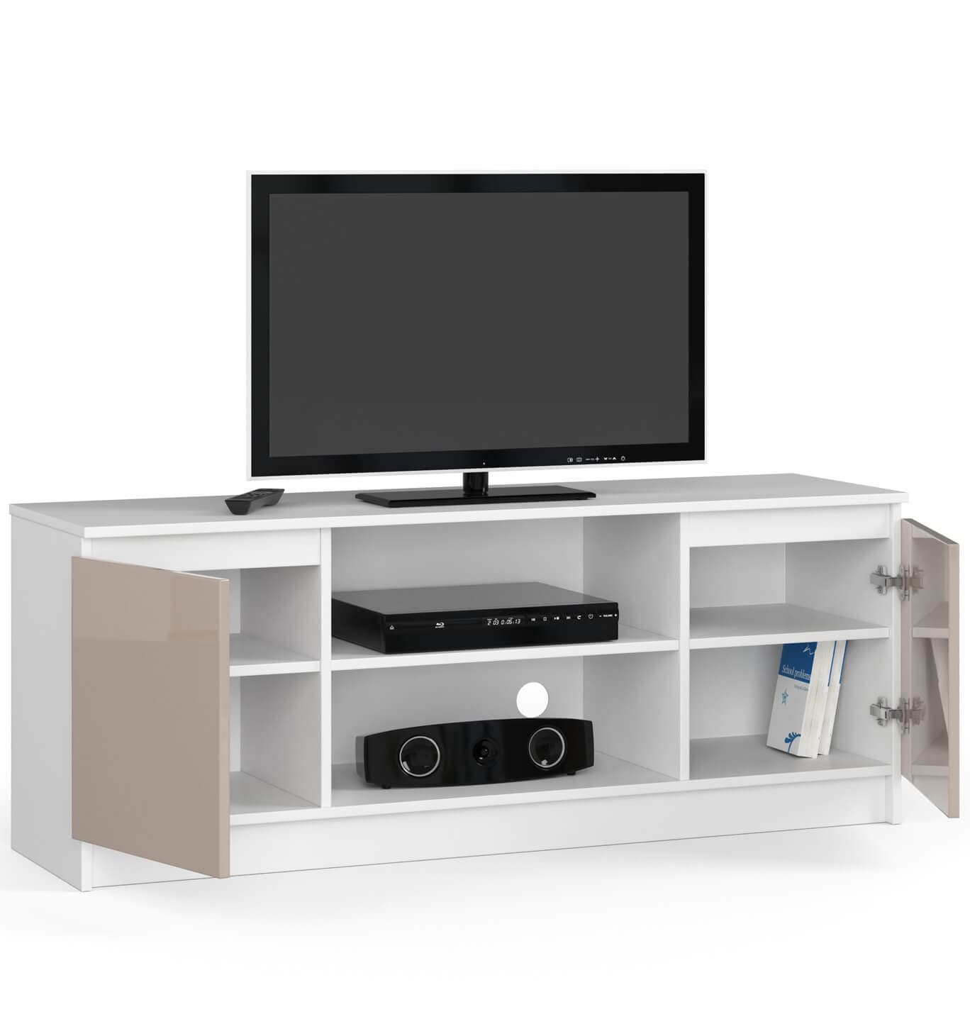 

Szafka RTV 140 cm pod telewizor - biała-cappuccino połysk