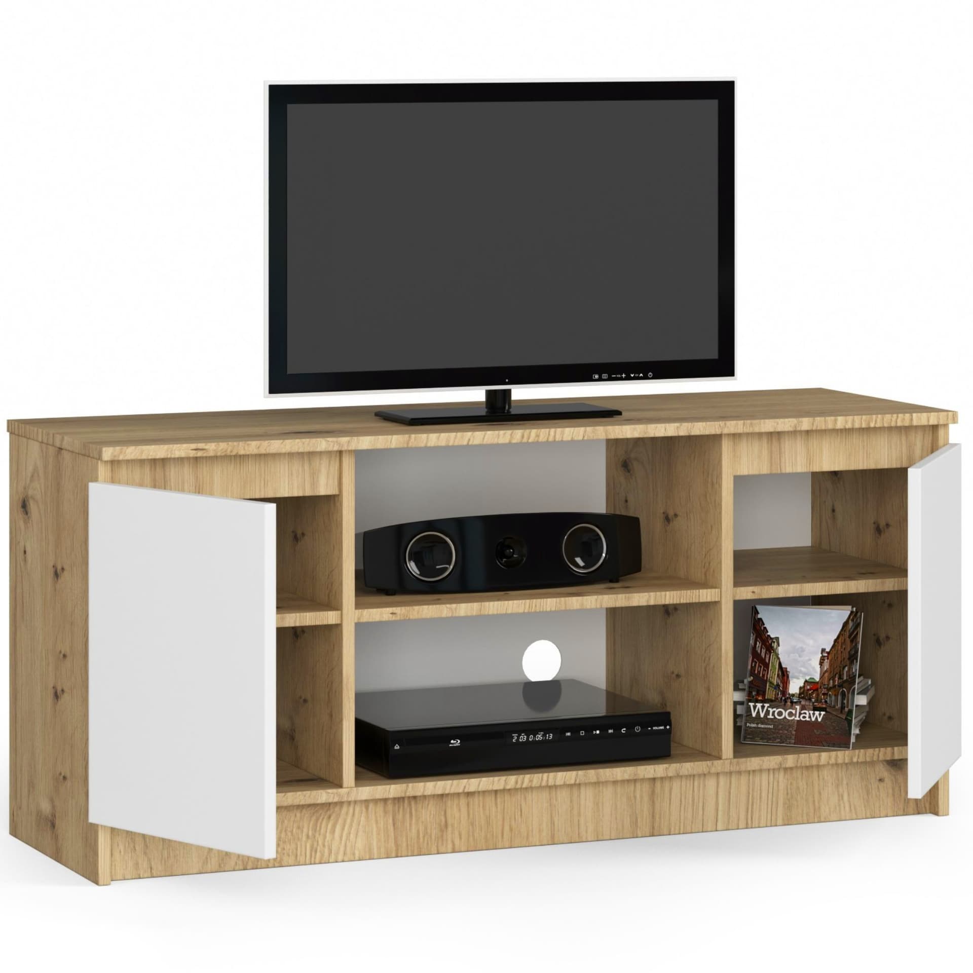 

KOMODA RTV K120 2D 1P CLP DĄB ARTISAN / BIAŁY