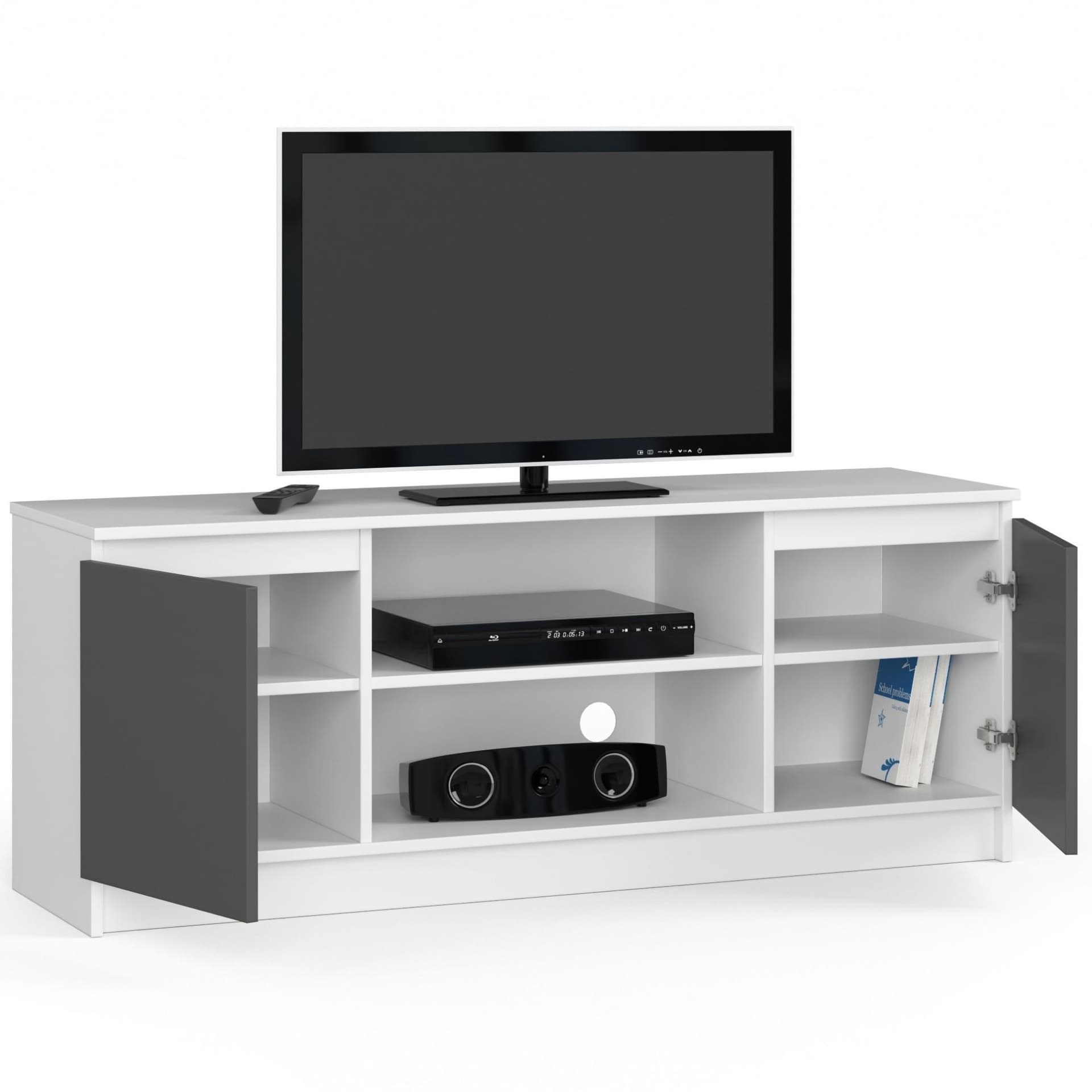 

KOMODA RTV K140 2D 1P CLP BIAŁY / SZARY