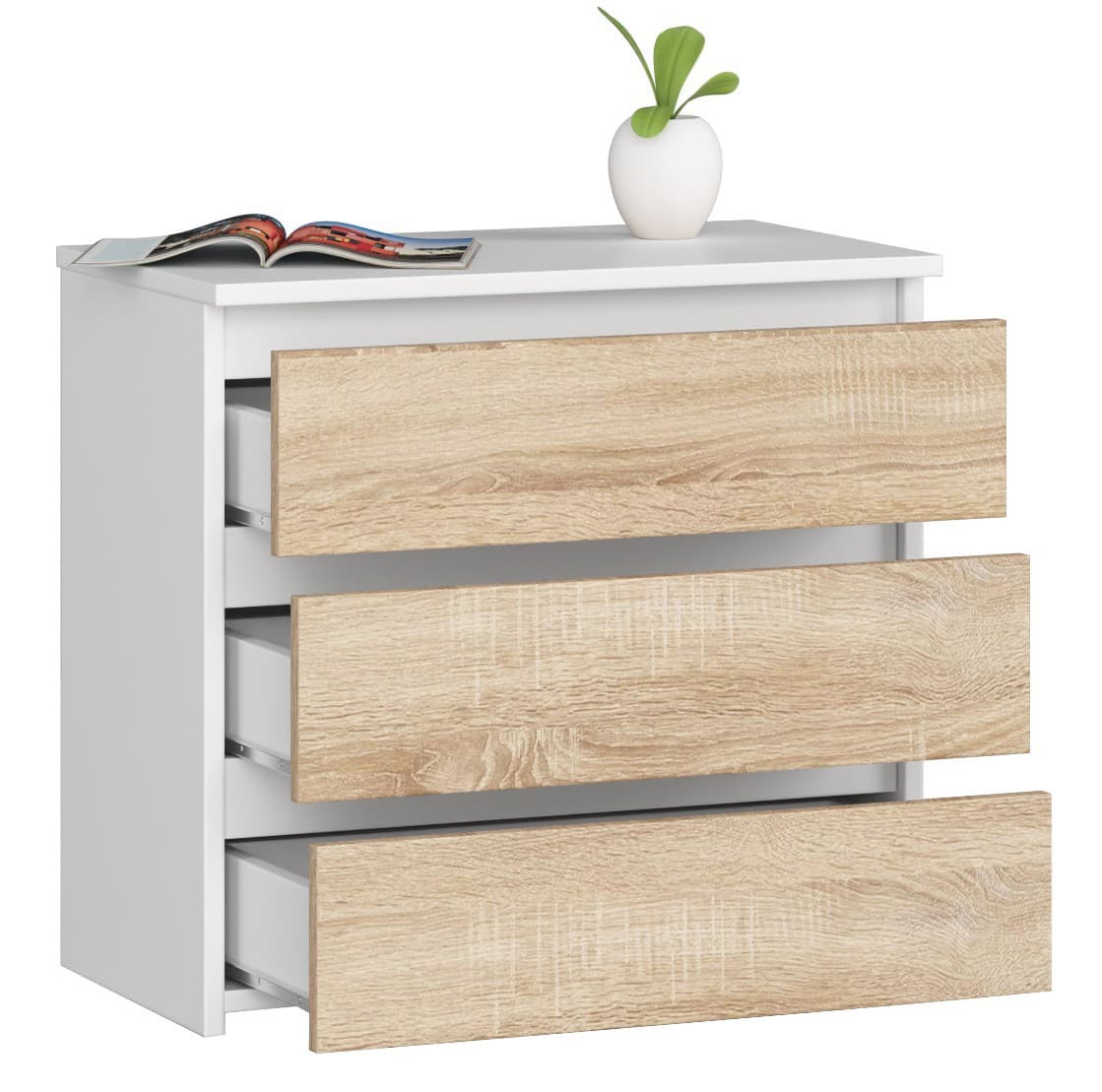 

SZAFKA NOCNA CL3 60 cm BIAŁA / SONOMA