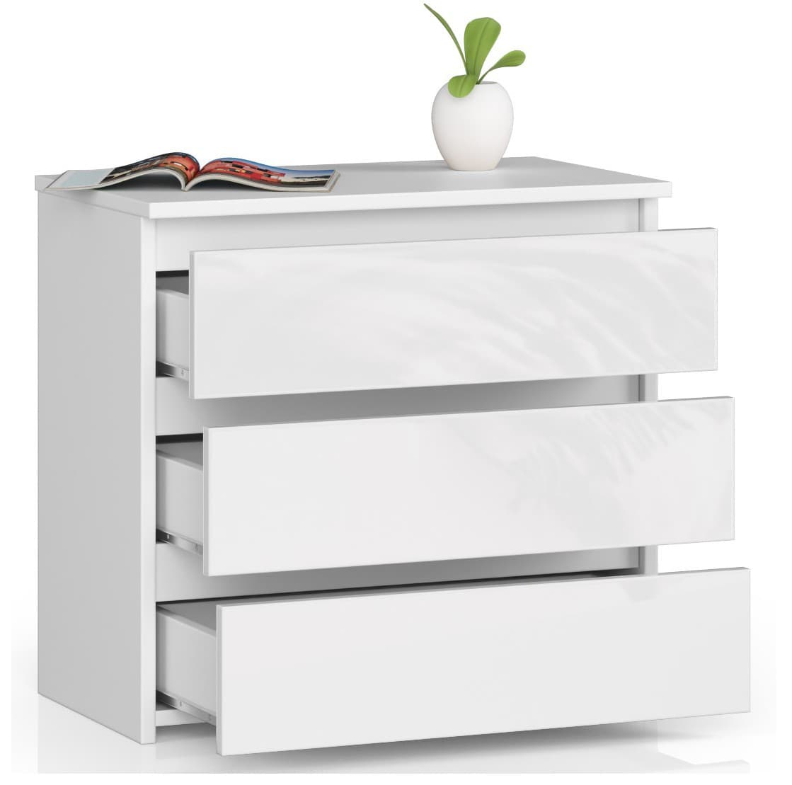 

SZAFKA NOCNA CL3 60 cm BIAŁA / BIAŁY POŁYSK