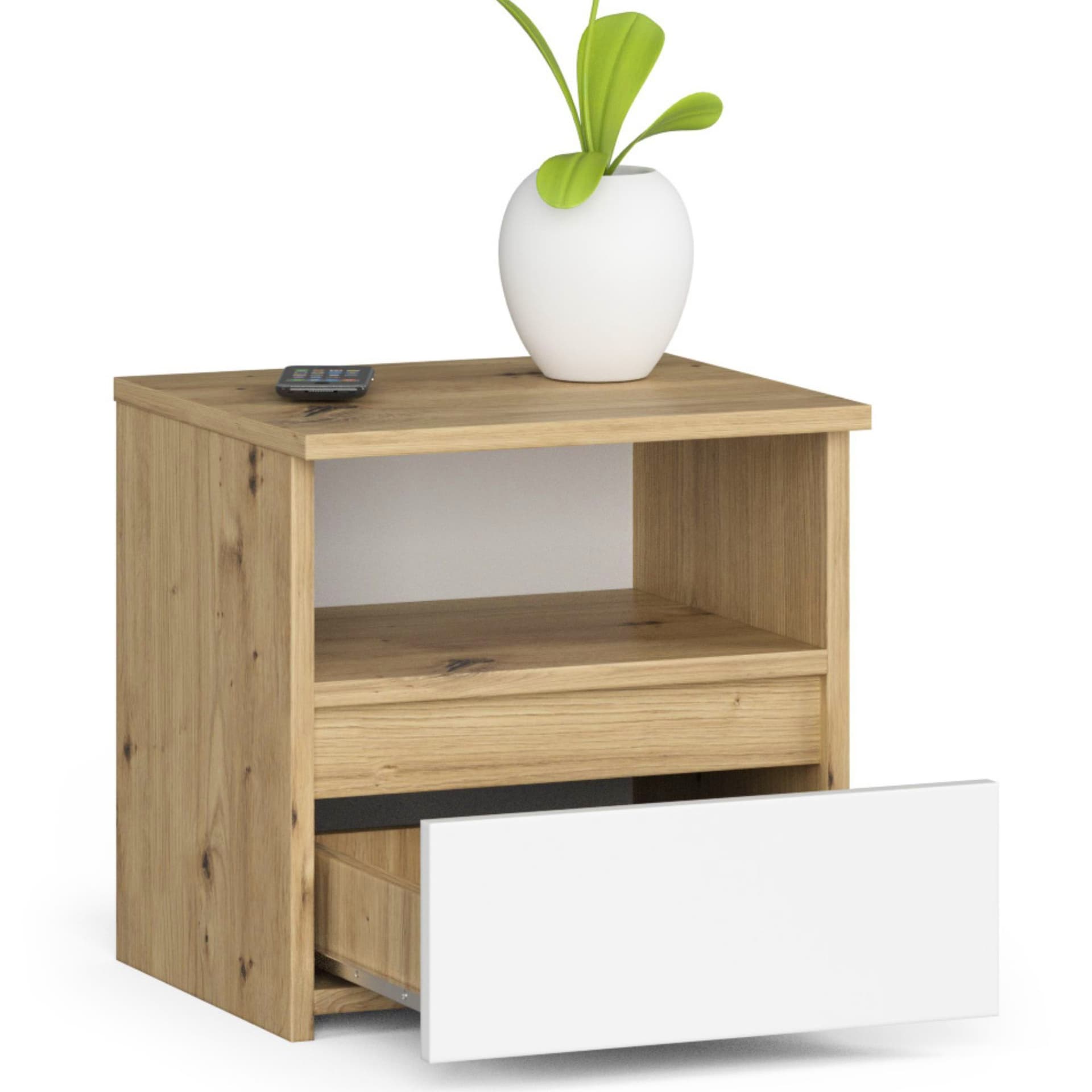 

KOMODA CL1 DĄB ARTISAN / BIAŁA