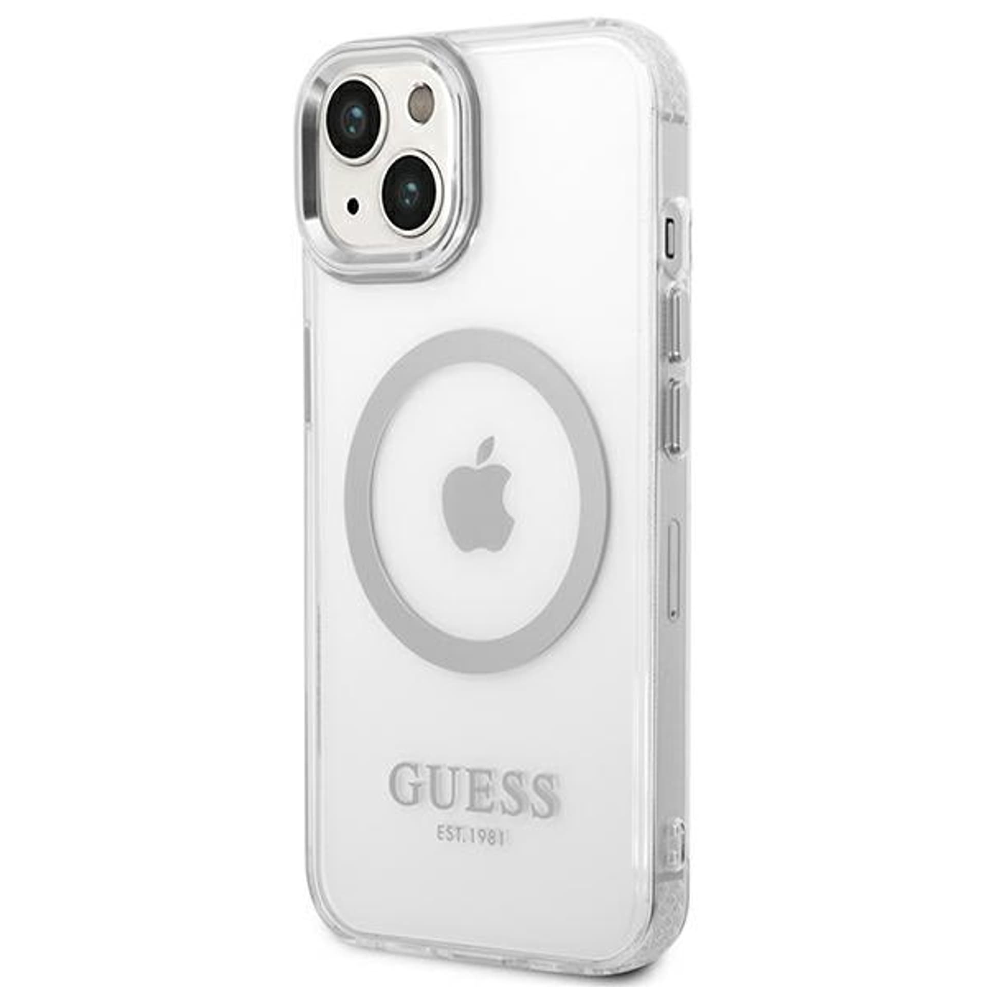 

Guess GUHMP14SHTRMS iPhone 14 6,1" srebrny/silver hard case Metal Outline Magsafe