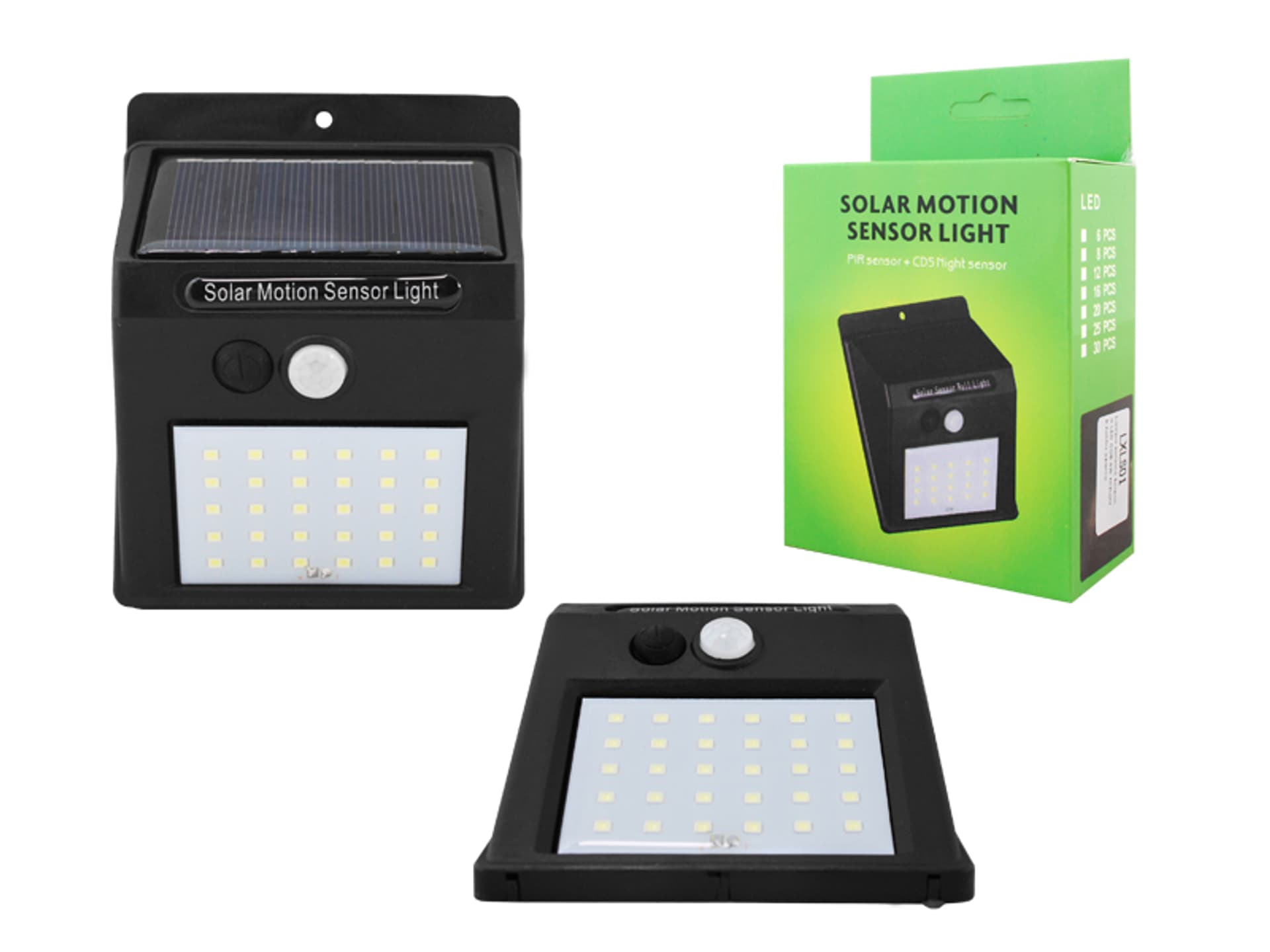 

1 szt. Lampa solarna ścienna LED SMD 6W + czujnik ruchu, czarna.