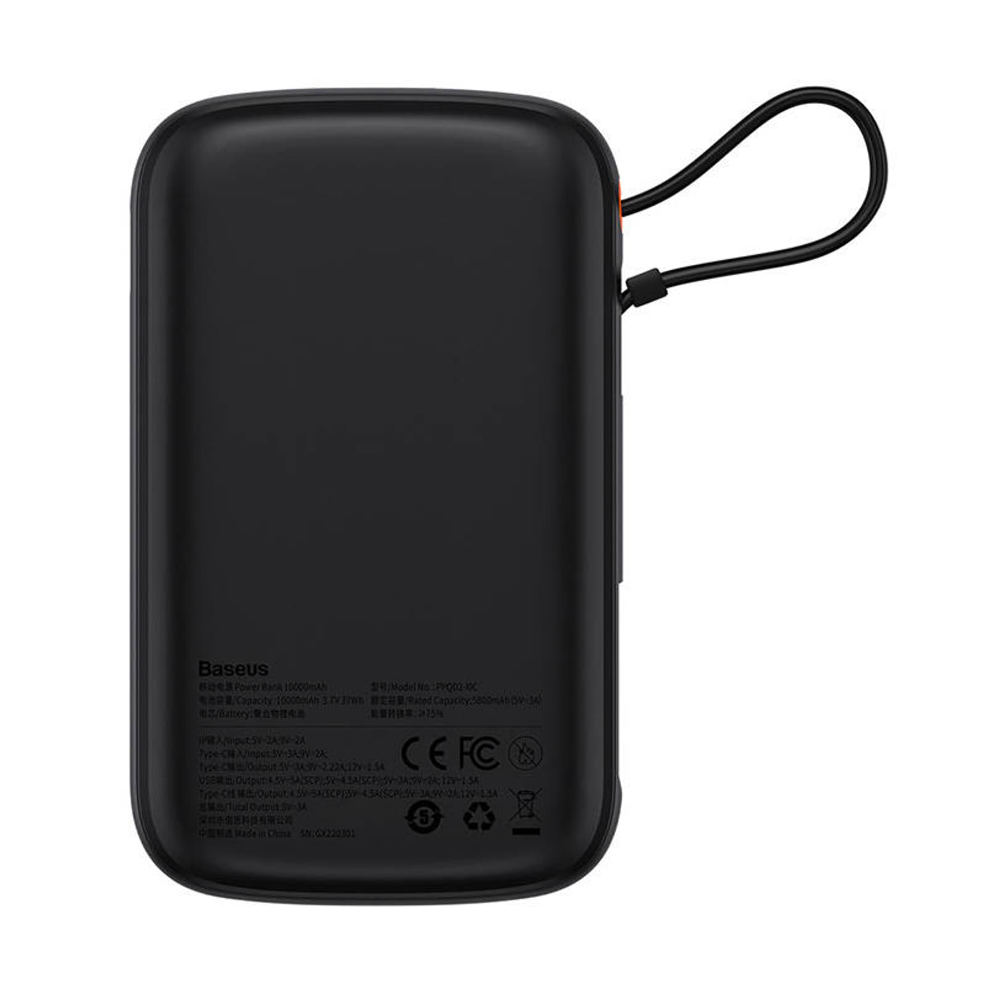 

Powerbank Baseus Qpow Pro z kablem USB-C, USB-C, USB, 10000mAh, 22.5W (czarny)