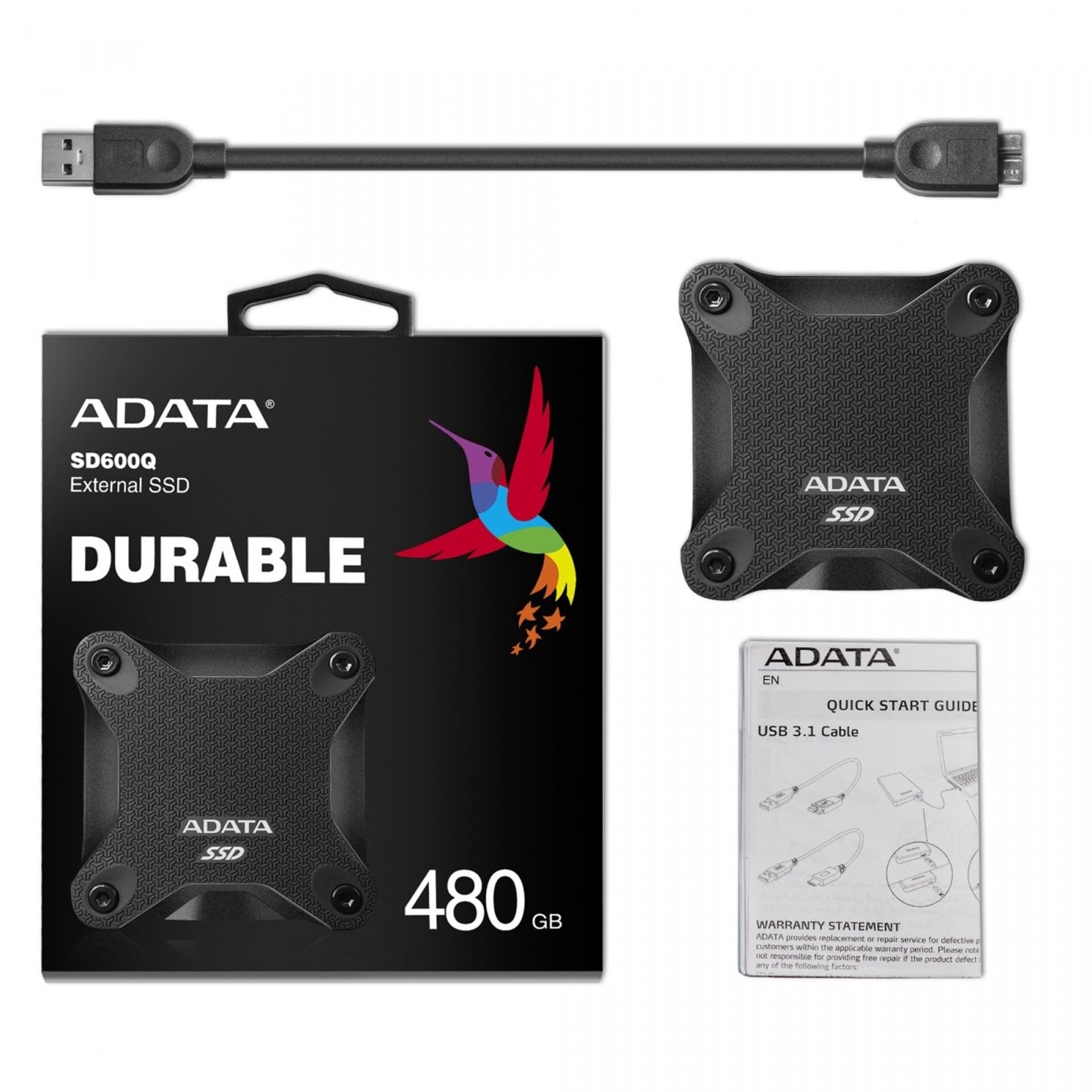 

Dysk SSD External SD600Q 480GB USB3.1 Black