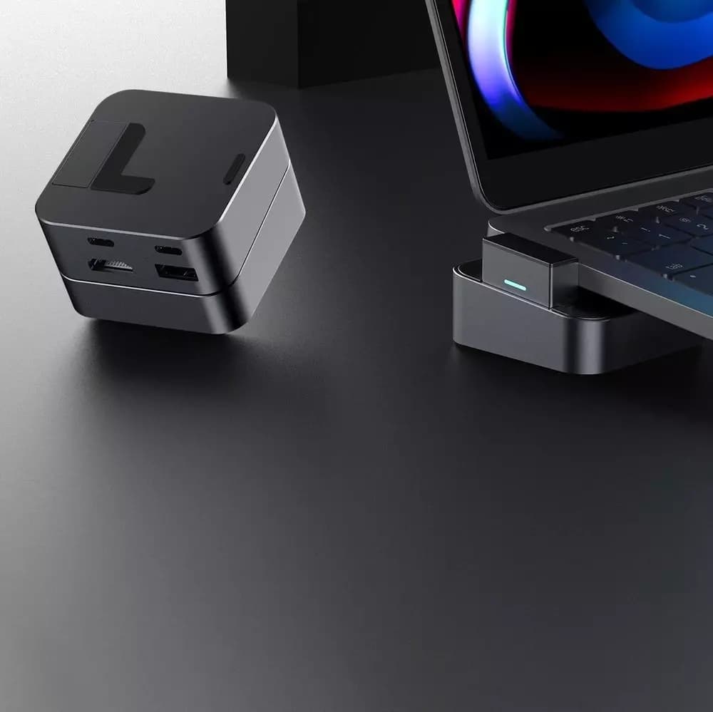 

Joyroom podstawka wielofunkcyjny HUB USB Typ C - USB 3.0 / RJ45 / HDMI / USB Typ C / Thunderbolt do MacBook Pro szary (S-H121 Gray)