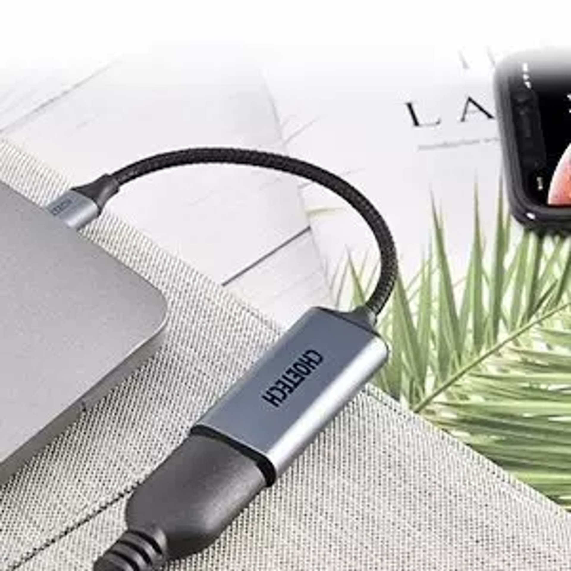 

Choetech przejściówka adapter HUB USB Typ C (męski) na HDMI (żeński) 4K 60Hz szary (HUB-H10)