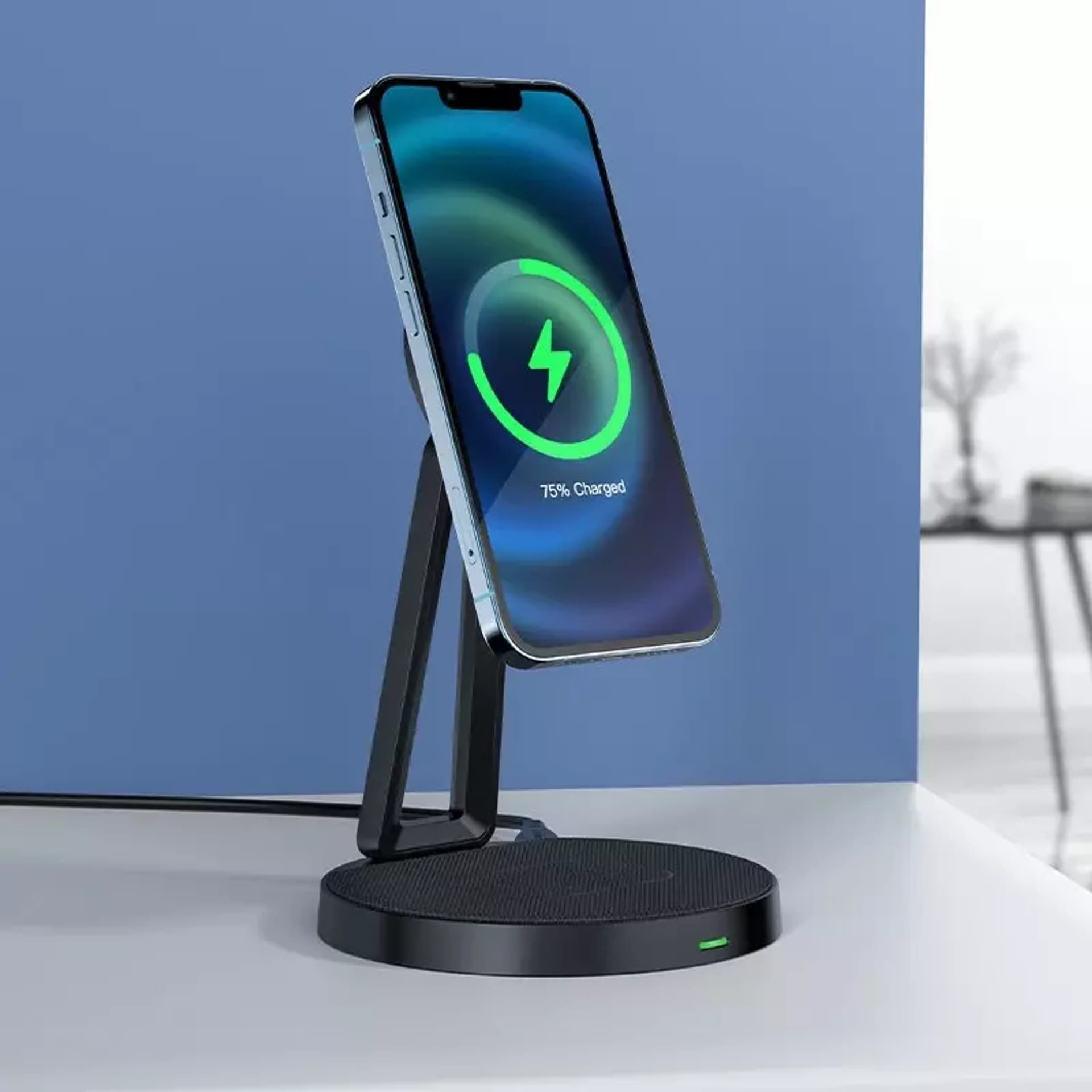 

Acefast bezprzewodowa ładowarka Qi 15W do iPhone (z MagSafe) i Apple AirPods stojak podstawka uchwyt magnetyczny czarny (E8 black)