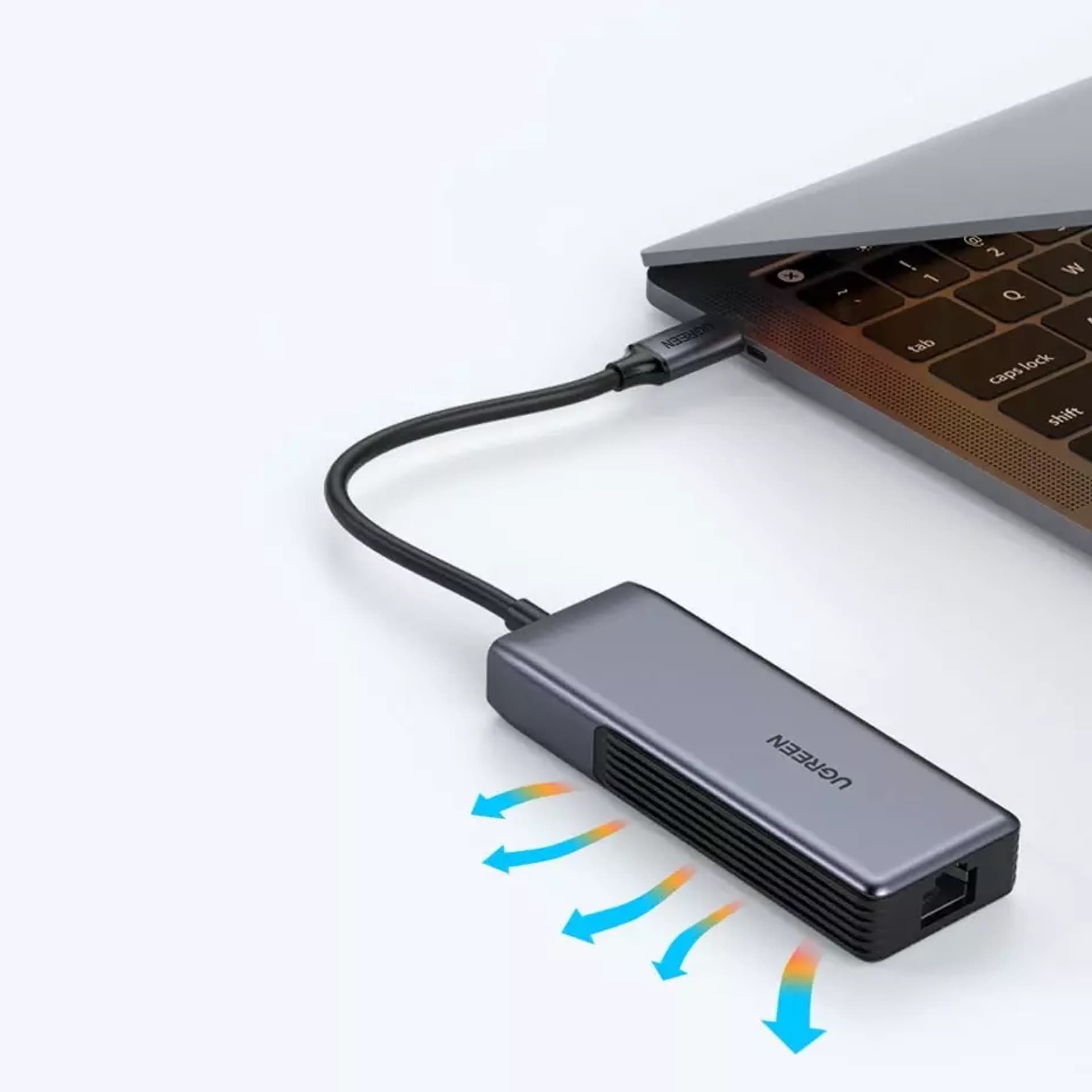 

Ugreen adapter przejściówka USB Typ C (męski) - Ethernet RJ-45 (żeński) 5Gbps czarny (CM312)