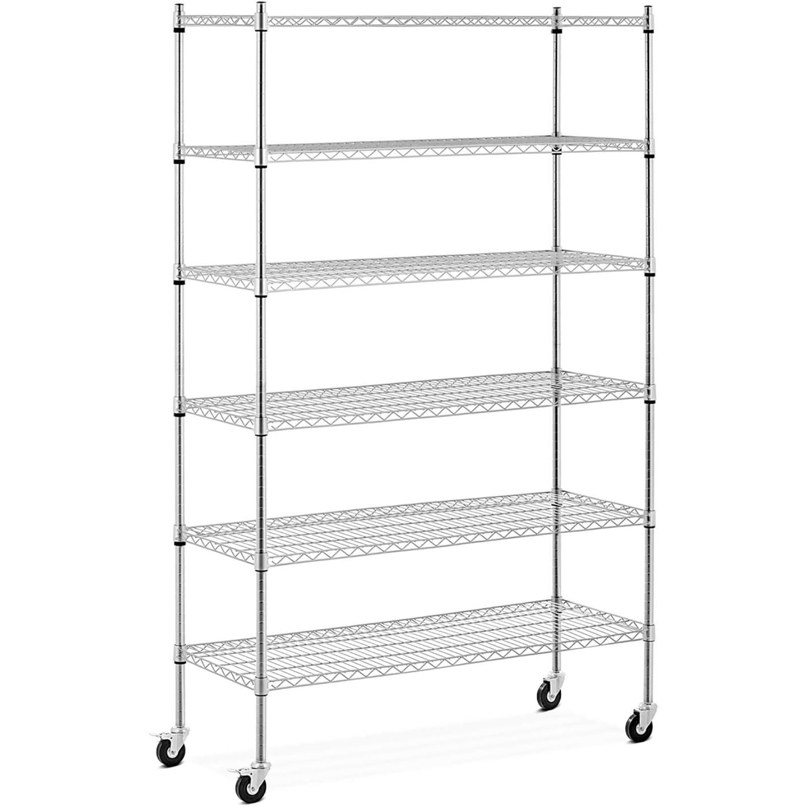 

Regał magazynowy druciany ażurowy na kółkach 6 półek do 90 kg 120x45x189 cm