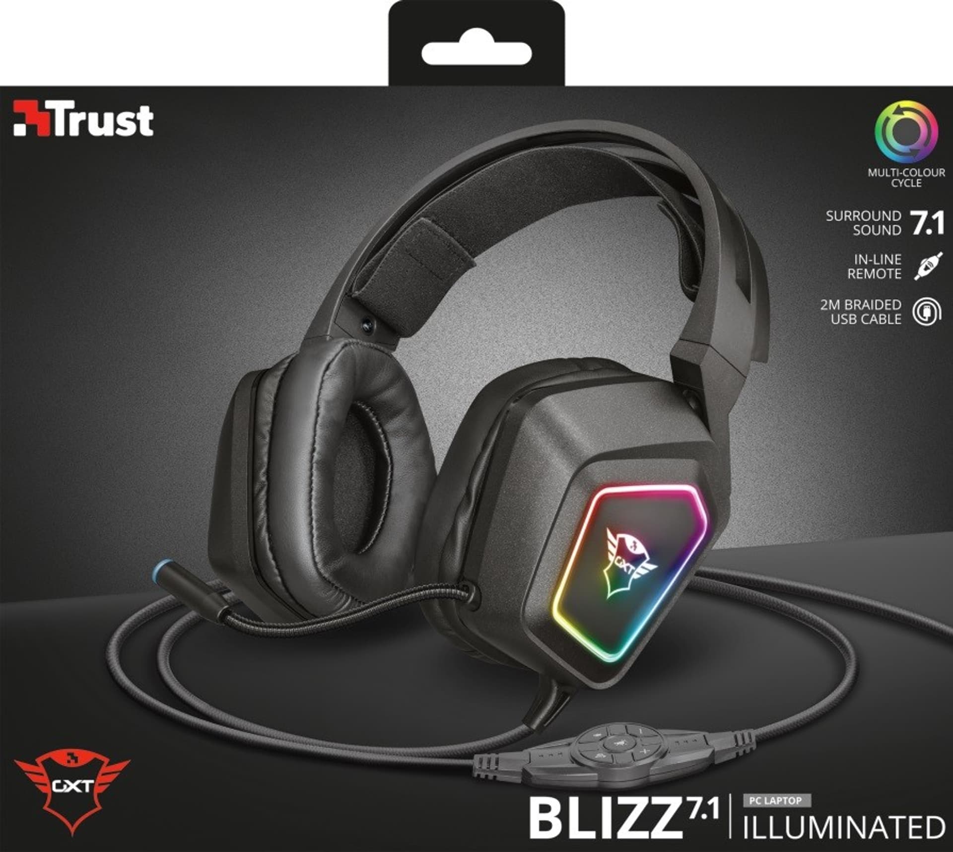 

Słuchawki gamingowe GXT450 Blizz RGB 7.1 Surround