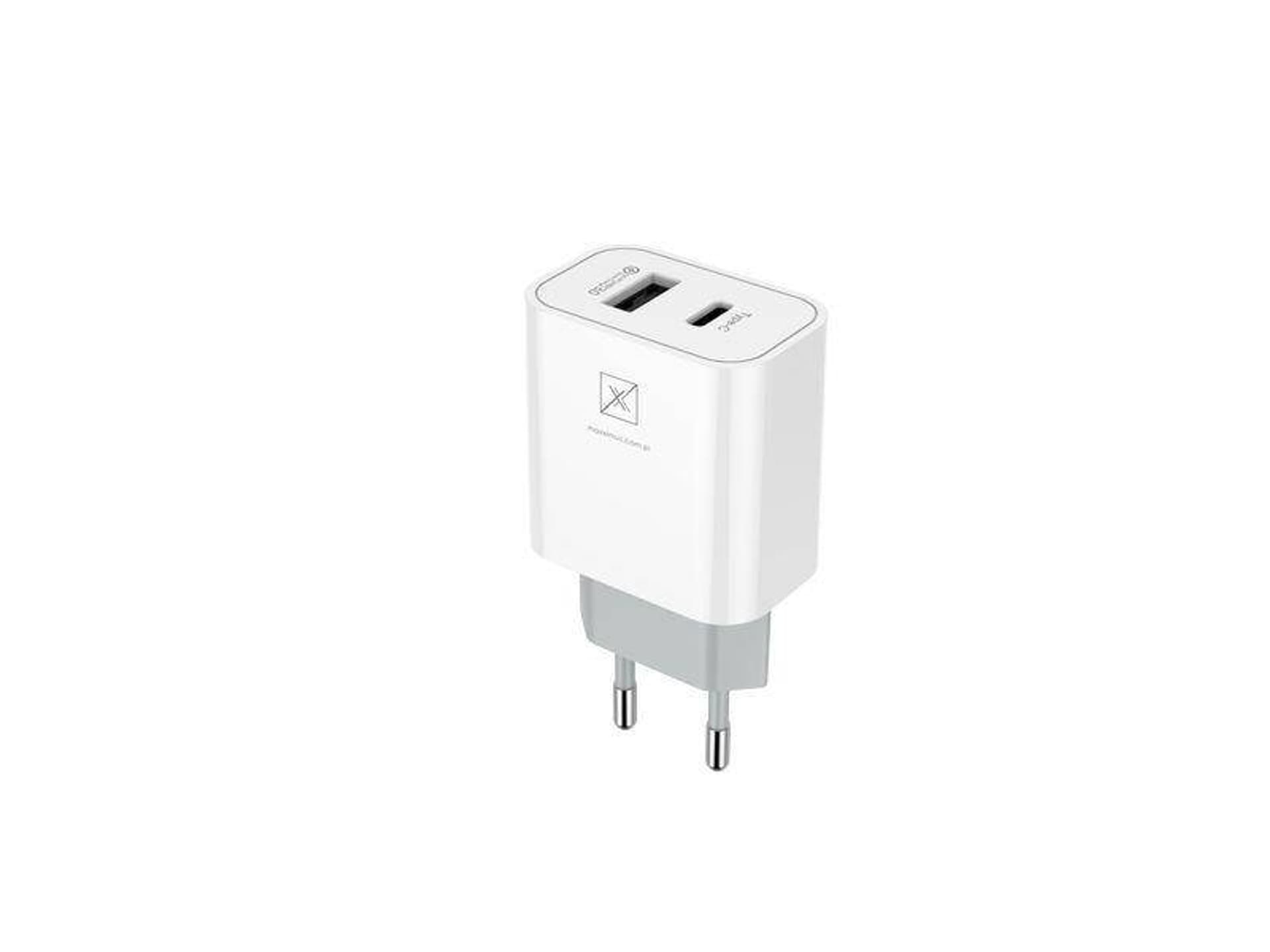 

ŁAD. SIECIOWA MX ALFA 20W PD+QC, USB-A+C + KABEL C/LIGHTNING 20W PD, WHITE/BIAŁY