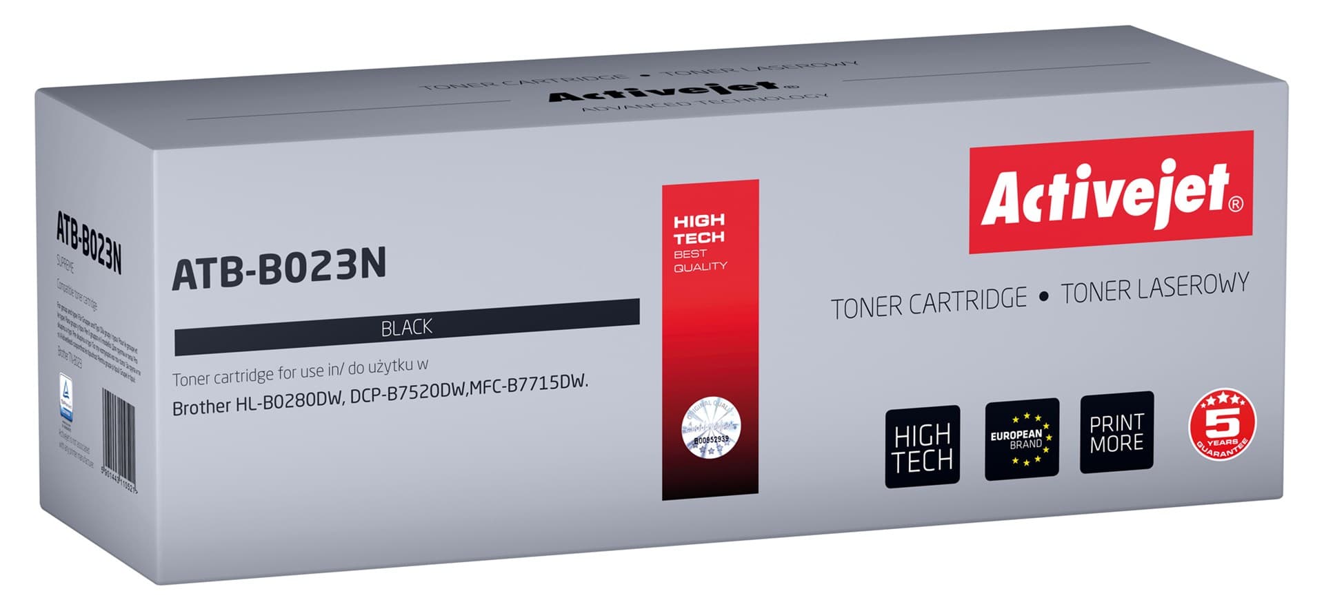 

Activejet Toner ATB-B023N (zamiennik Brother TN-B023; Supreme; 2000 stron; czarny)