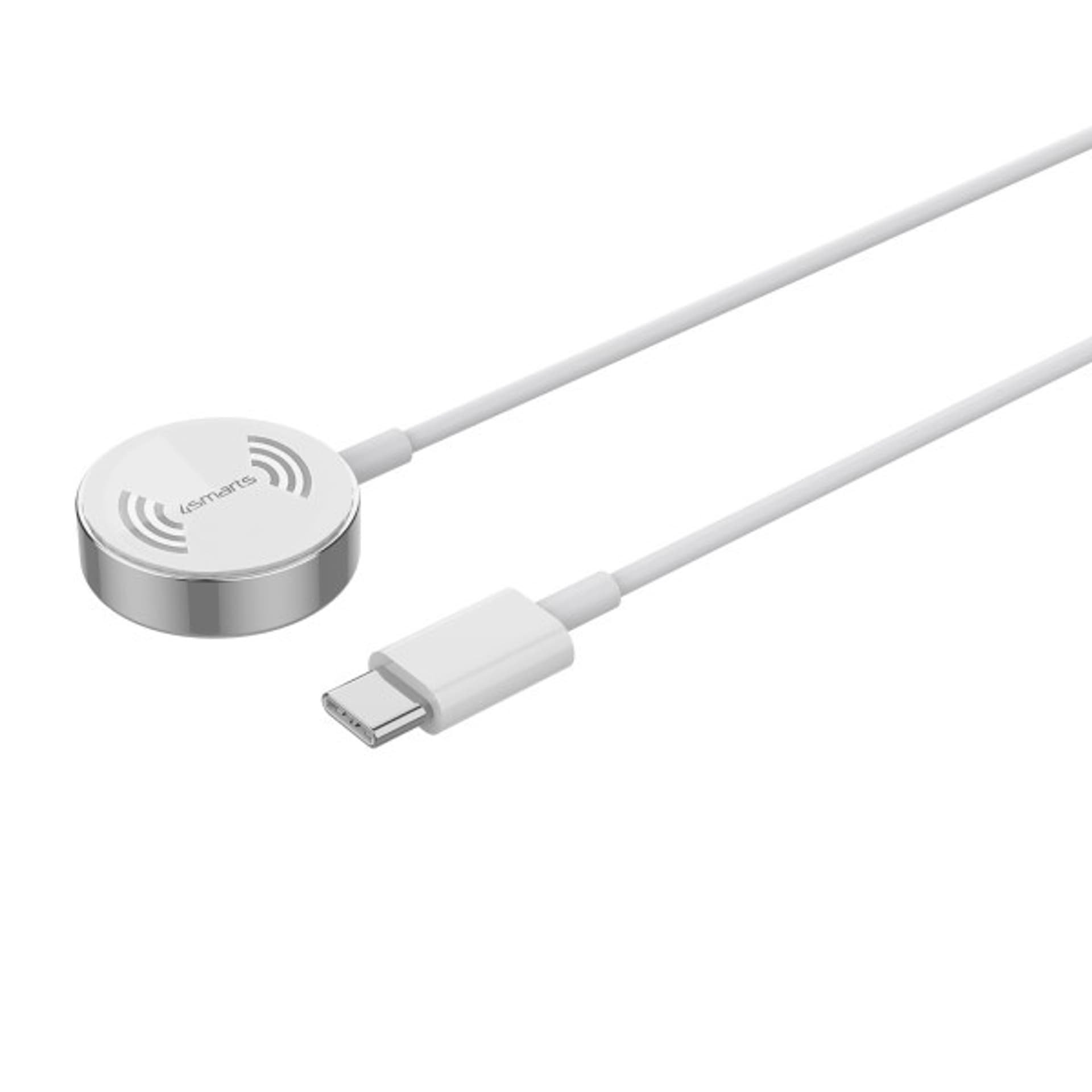 

4smarts Ładowarka indukcyjna VoltBeam Mini dla Apple Watch 1-8/SE z kablem 1m USB-C 2.5W biały/white 462550