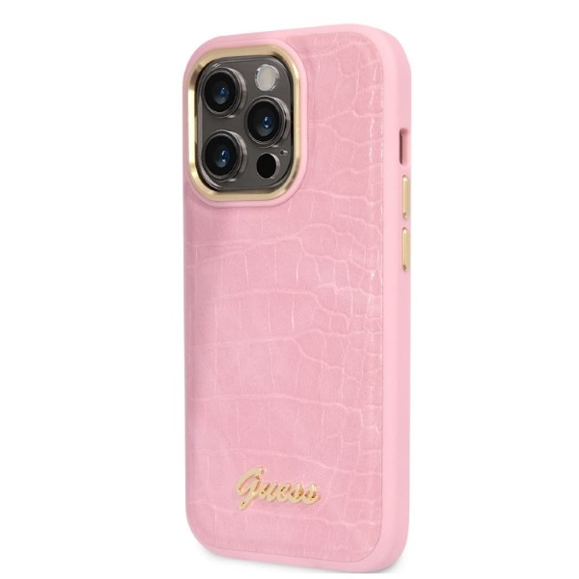 

Guess GUHCP14XHGCRHP iPhone 14 Pro Max 6,7" różowy/pink hardcase Croco Collection