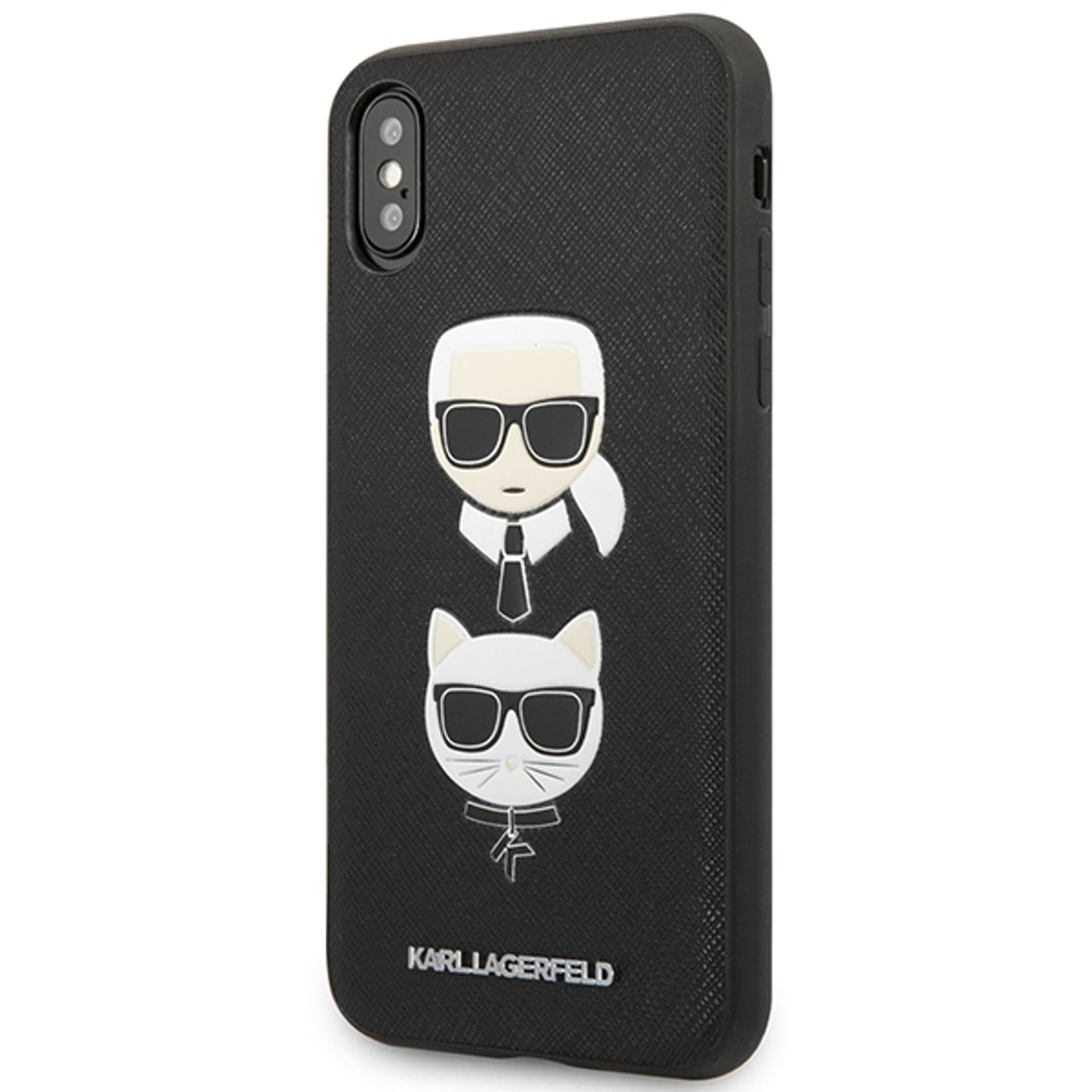 

Karl Lagerfeld KLHCI65SAKICKCBK iPhone XS Max czarny/black hardcase Saffiano Karl&Choupette Head
