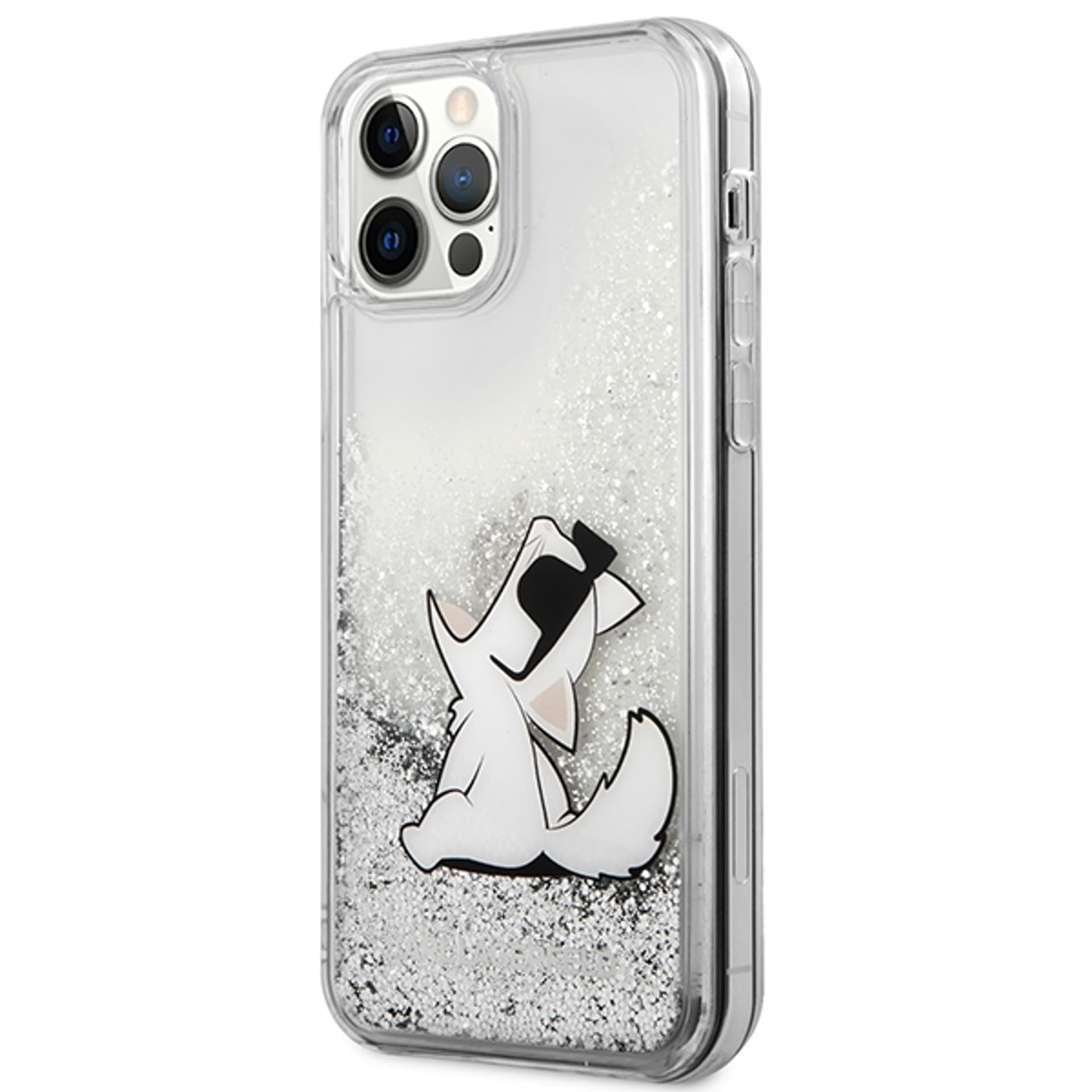 

Karl Lagerfeld KLHCP12MGCFS iPhone 12/12 Pro 6,1" srebrny/silver hardcase Liquid Glitter Choupette Fun