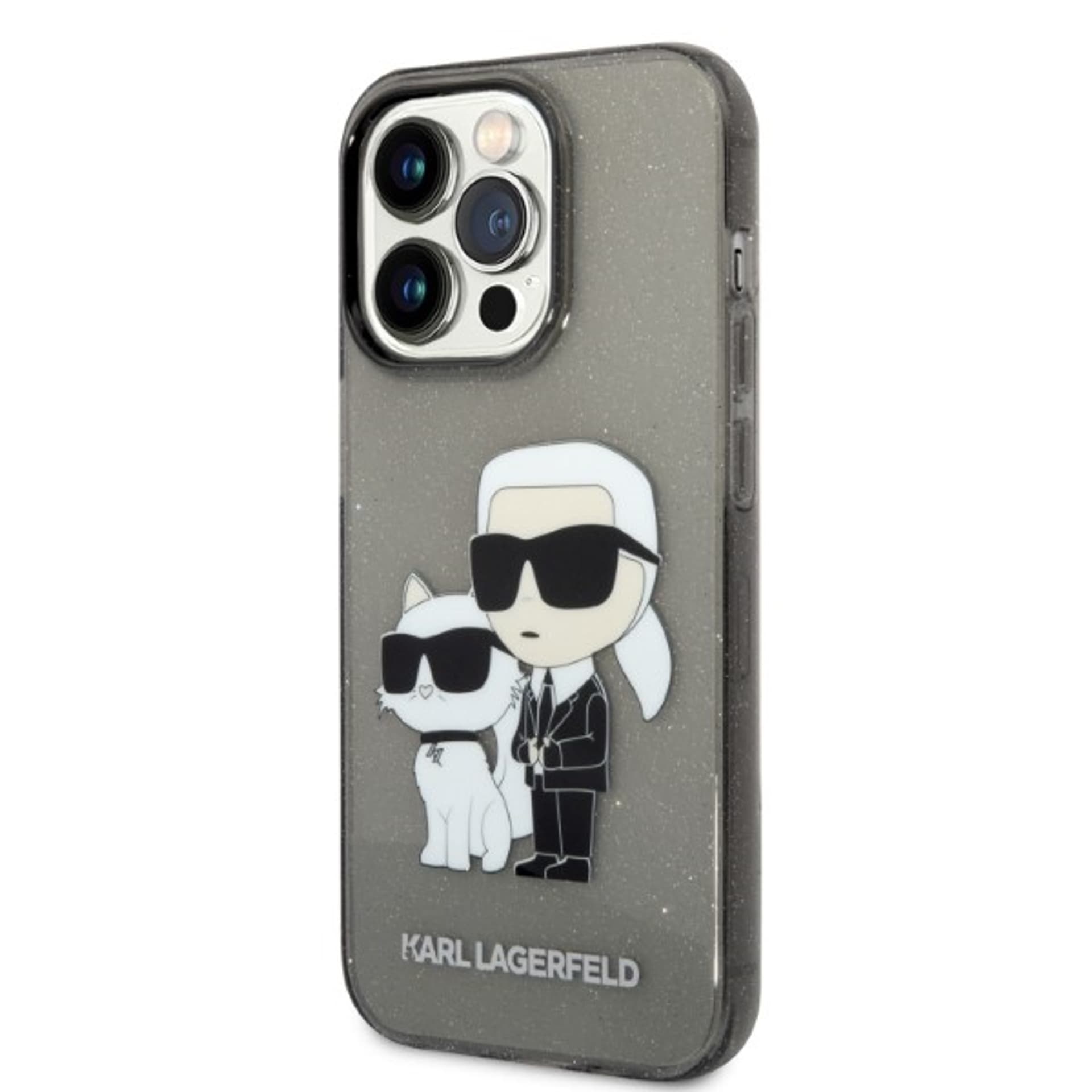

Karl Lagerfeld KLHCP14LHNKCTGK iPhone 14 Pro 6,1" czarny/black hardcase Gliter Karl&Choupette