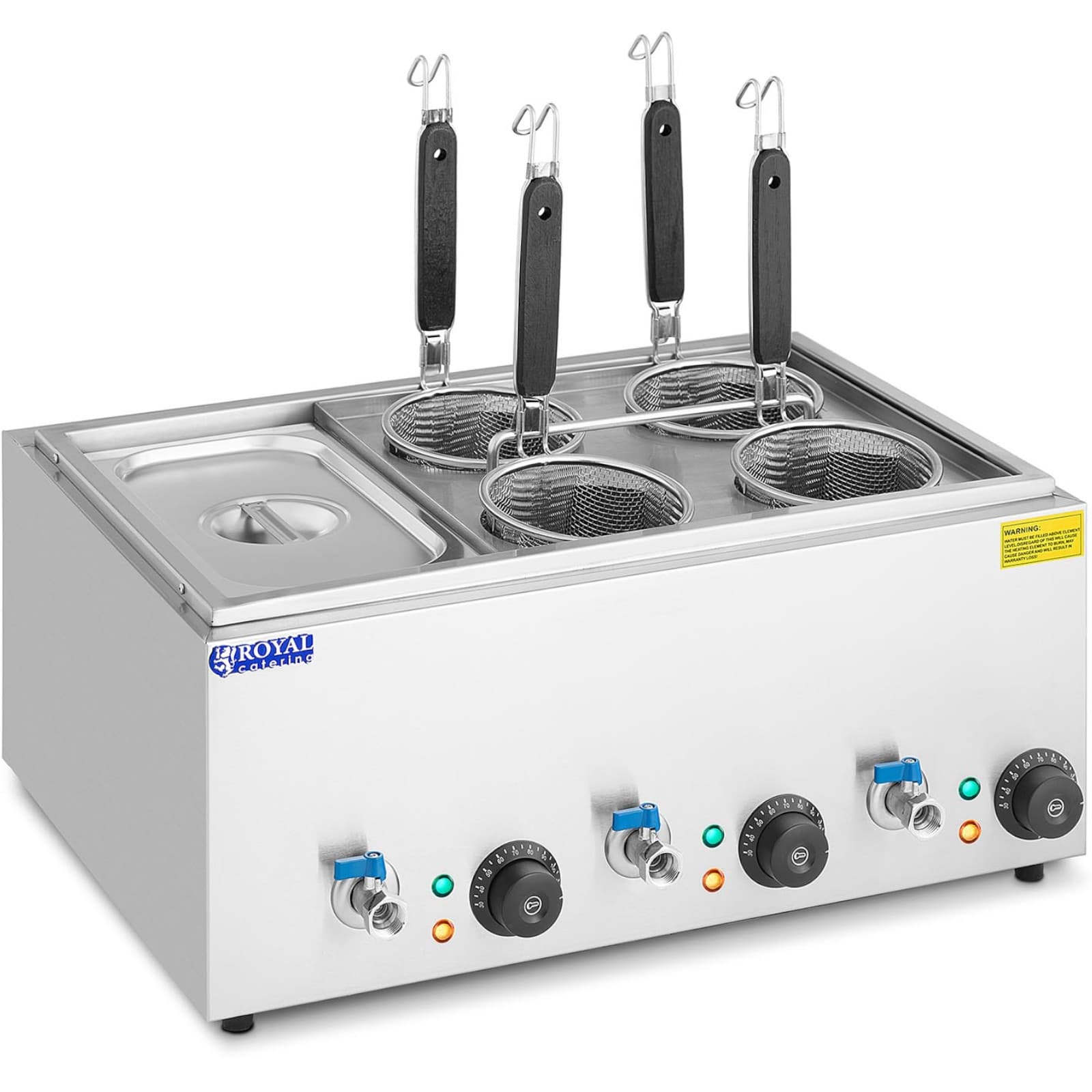 

Makaroniarka warnik do gotowania makaronu z kranikami 4 kosze + GN 1/3 3 x 6,5 l 3000 W