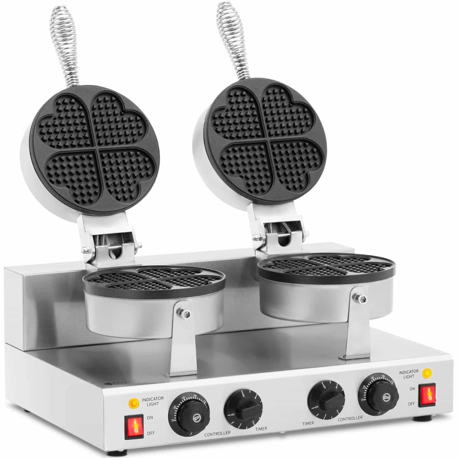 

Gofrownica urządzenie do gofrów kształt serca podwójna śr. 2 x 180 mm 2 x 1000 W