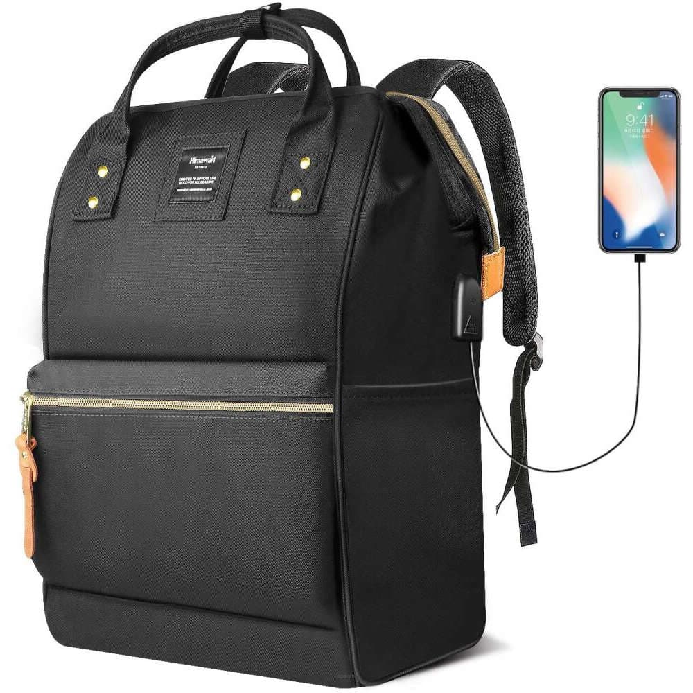 

Plecak wodoodporny Himawari na laptopa 13,3" Travel Backpack pokrowiec Futerał z portem USB czarny