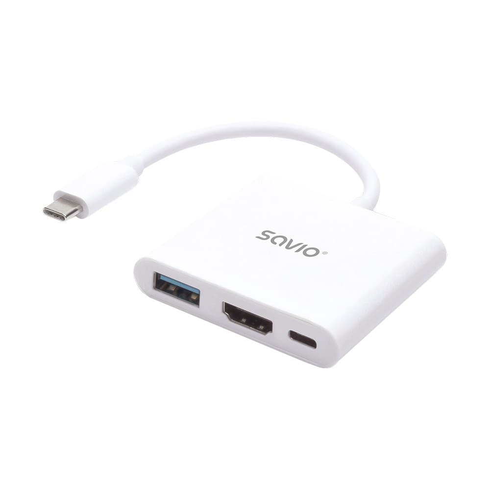

SAVIO HUB USB TYP C – HDMI, USB 3.0, PD AK-48