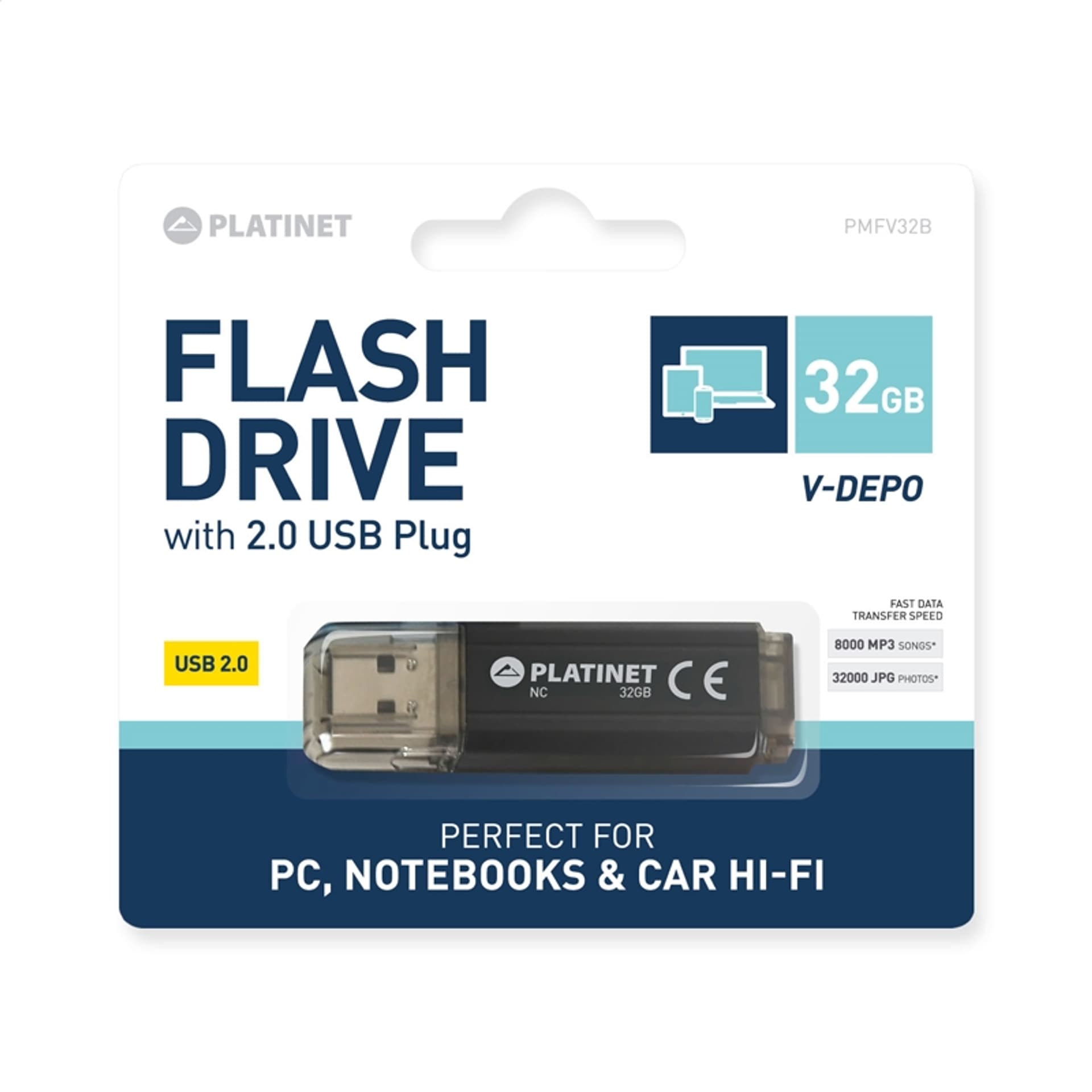 

PLATINET PENDRIVE USB 2.0 V-Depo 32GB BLACK [43434]