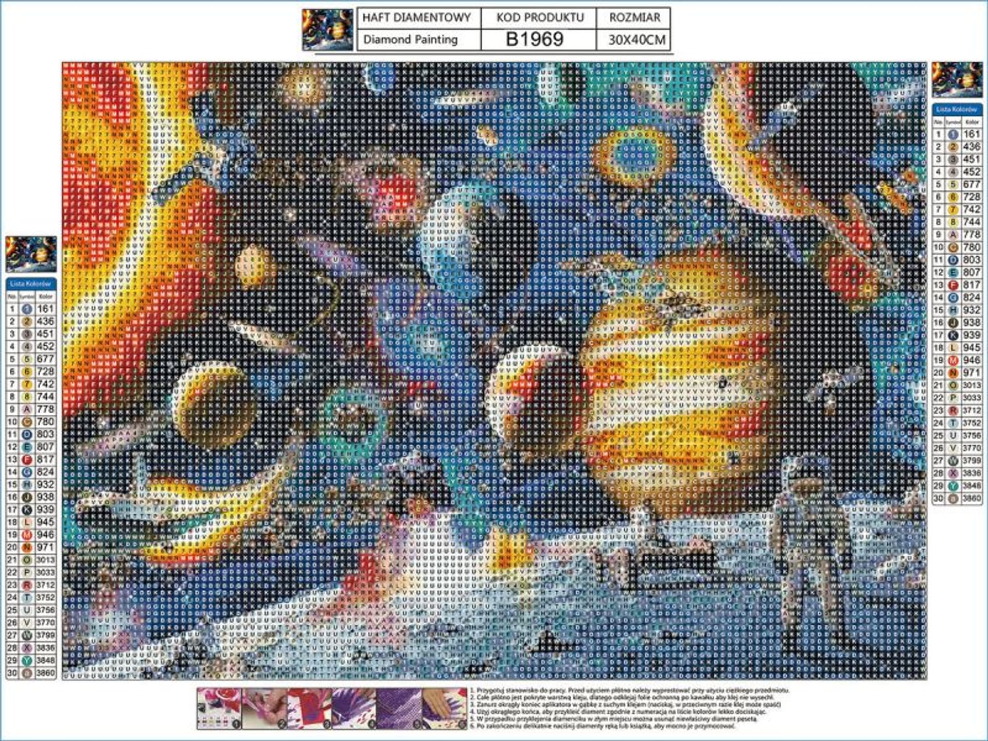 

Haft Diamentowy, Obraz, Mozaika Diamentowa Diamond Painting, KOSMONAUTA, PRZESTRZEŃ KOSMICZNA 40x30cm