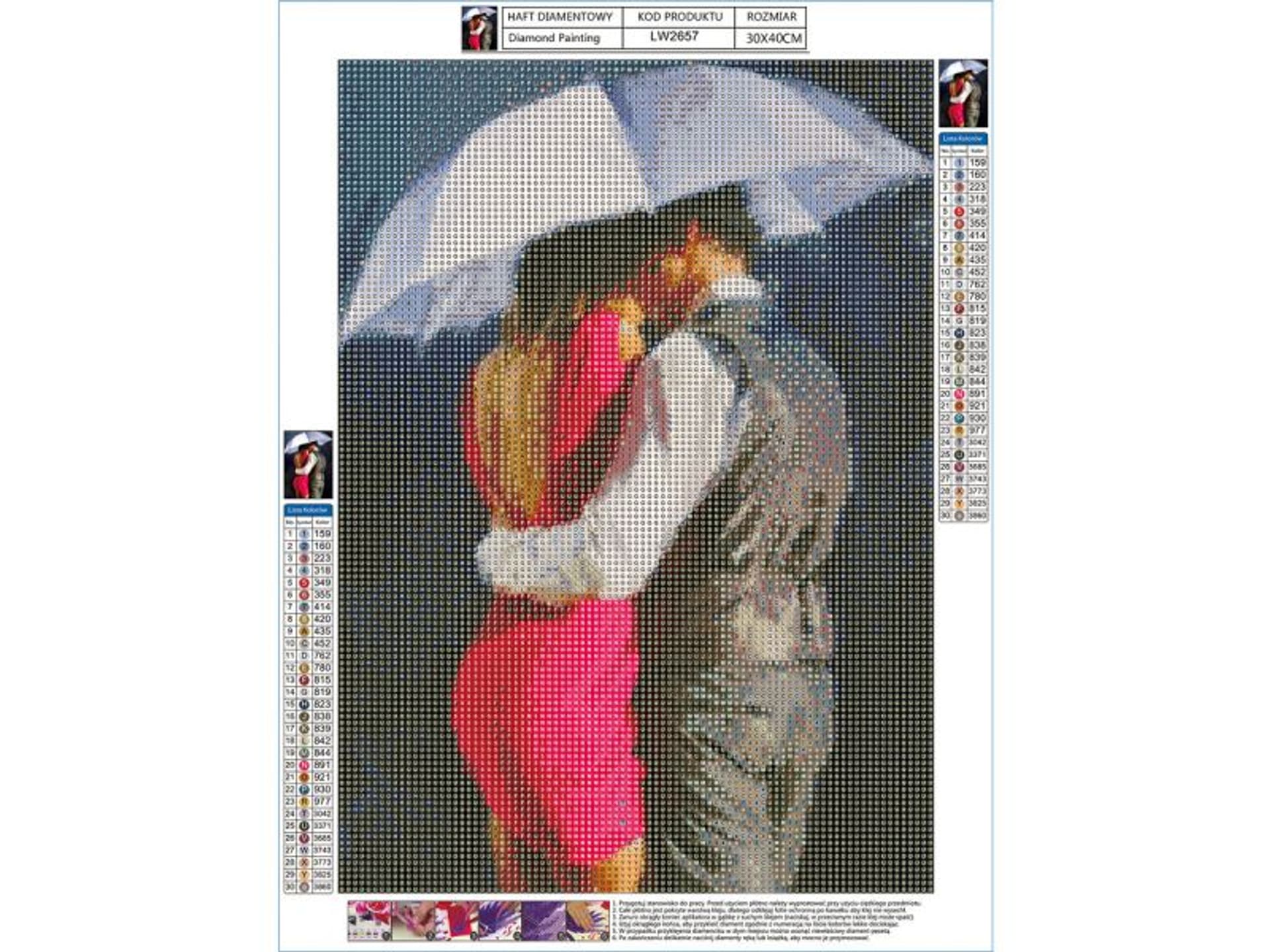 

Haft Diamentowy, Obraz, Mozaika Diamentowa Diamond Painting, POD PARASOLEM 30x40cm