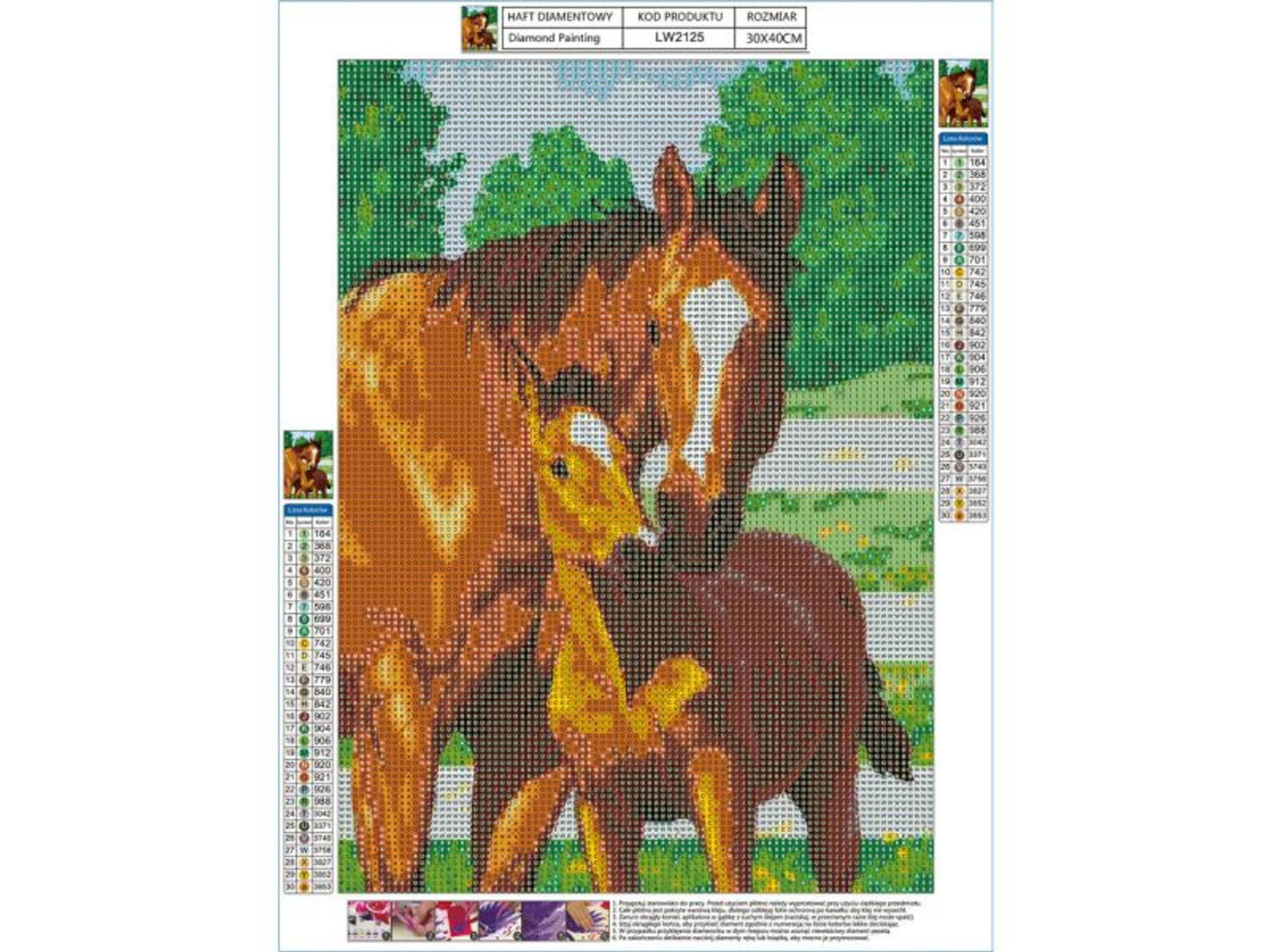 

Haft Diamentowy, Obraz, Mozaika Diamentowa Diamond Painting, UROCZY ŹREBAK 30x40cm